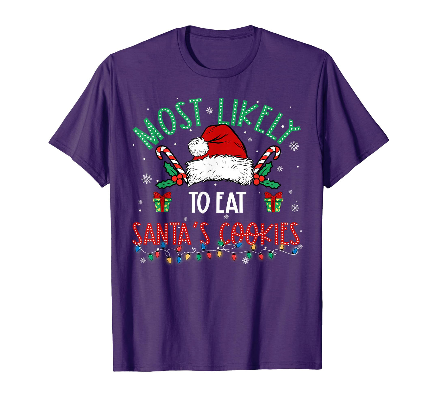 Most Likely to Eat Santa's Cookies Family Matching Xmas T-Shirt