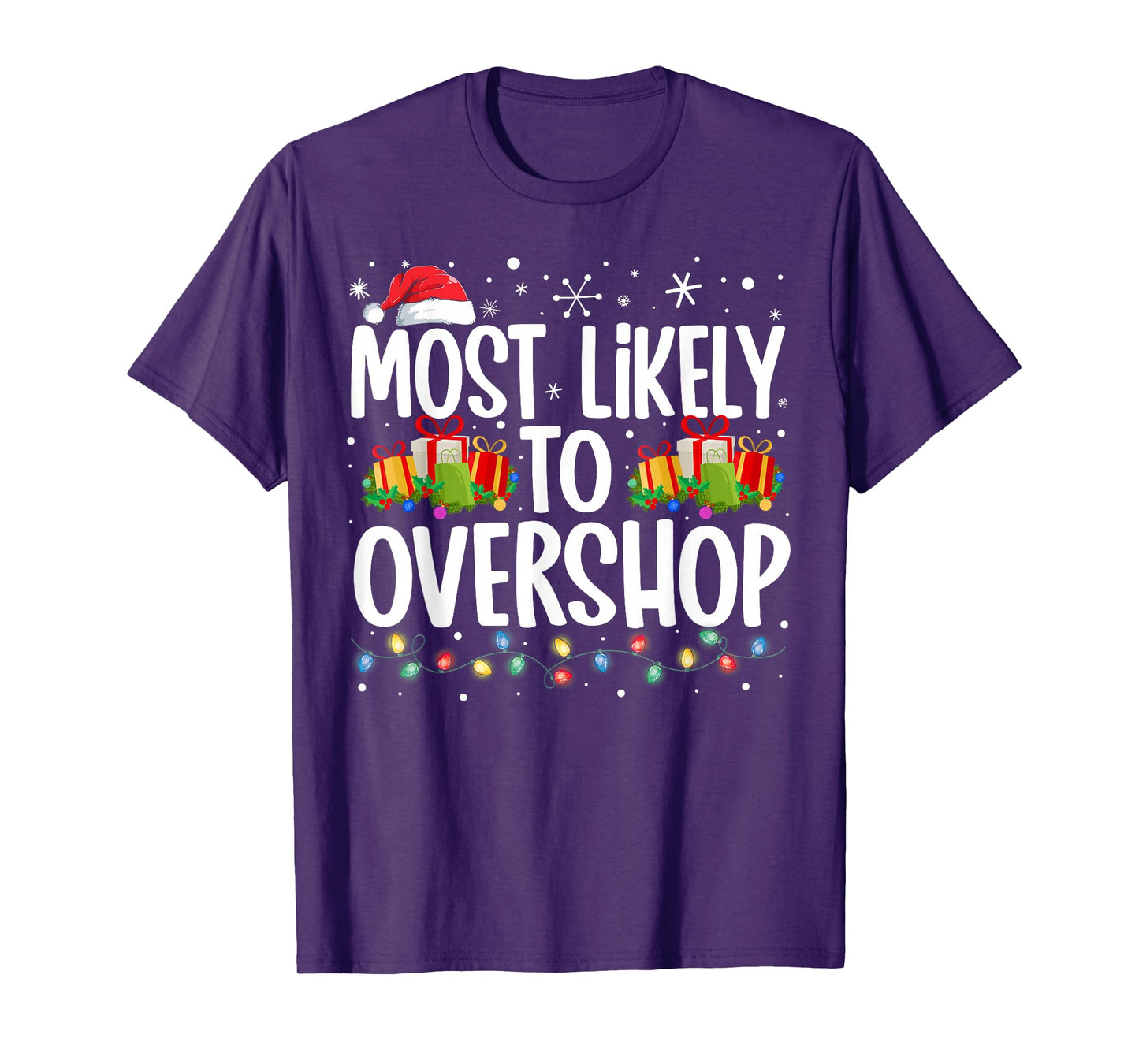 Most Likely To Overshop Shopping Family Squad Christmas T-Shirt
