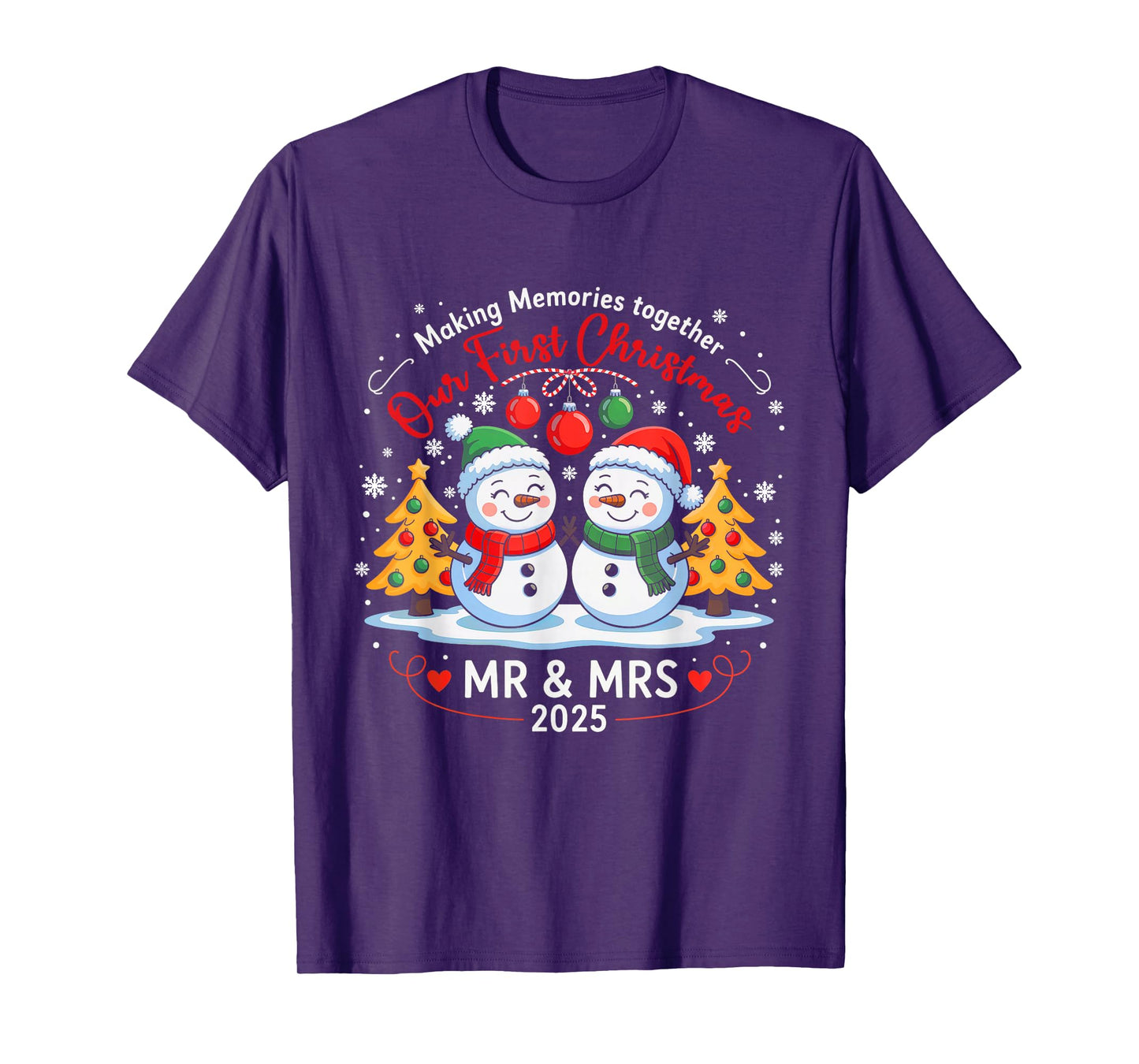 Our First Christmas as Mr & Mrs 2025 Couples T-Shirt