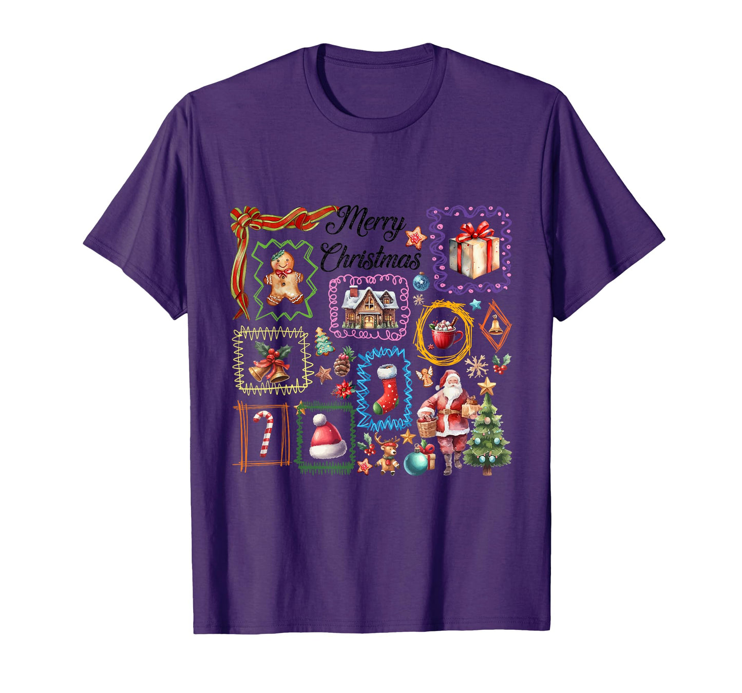 Retro Vintage Santa Preppy Christmas Coquette Xmas Bow Tree T-Shirt