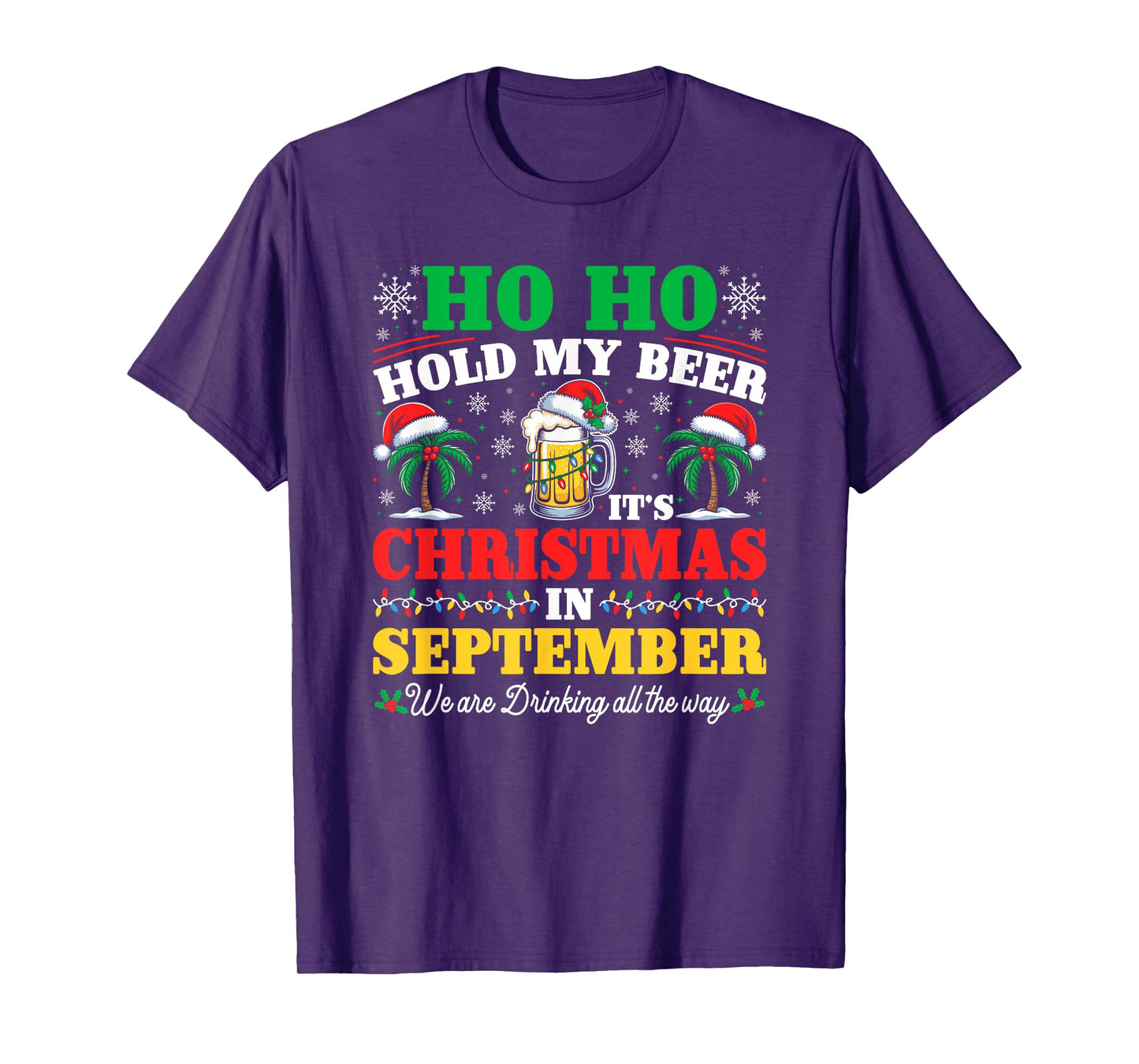 HO HO Hold My Paddle It's Christmas Hawaiian Tropical Santa T-Shirt