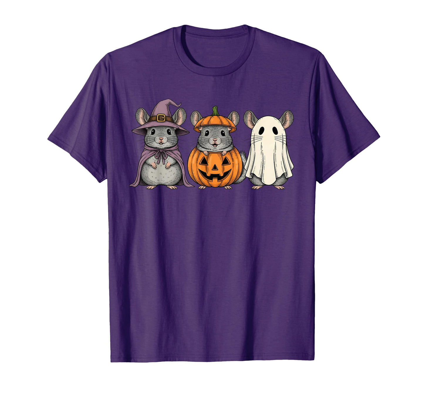 Spooky Ghost Chinchilla Lover Pumpkin Halloween T-Shirt