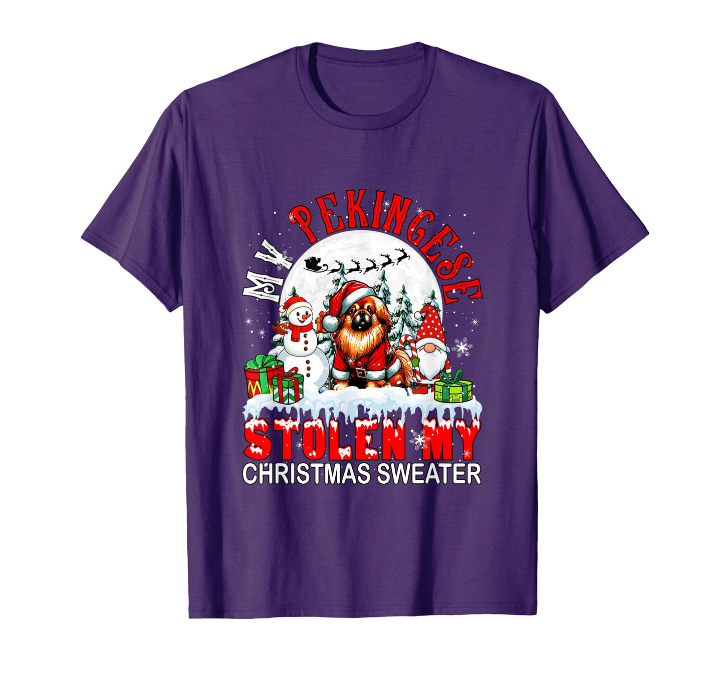 My Pekingese Stolen My Christmas Sweater Santa Dog Owner T-Shirt