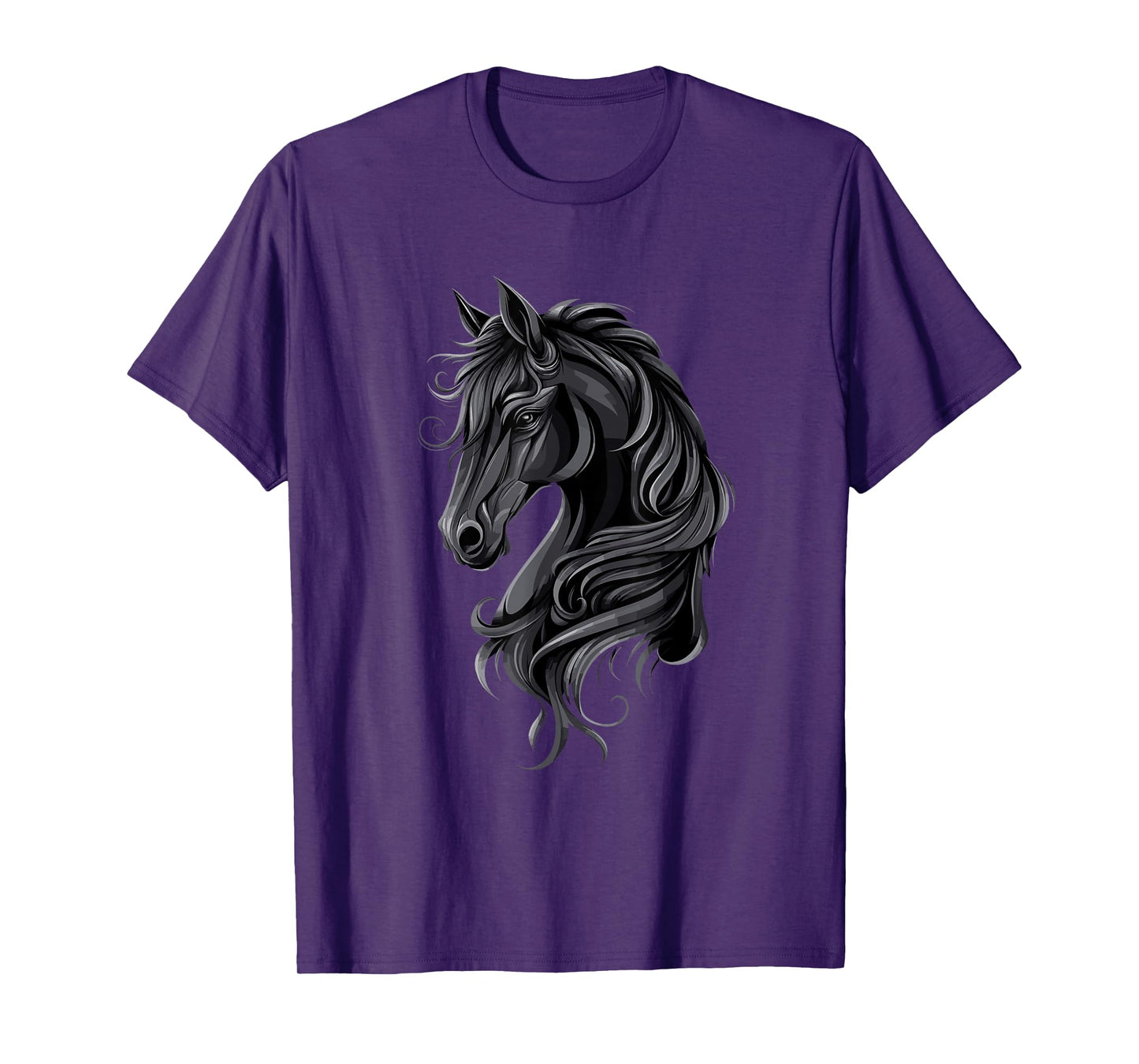 Black Horse Portrait – Friesian horse T-Shirt