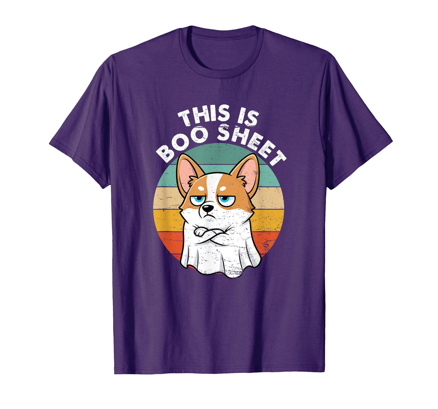 This is Boo Sheet Corgi Dog Retro Halloween Funny Dog T-Shirt