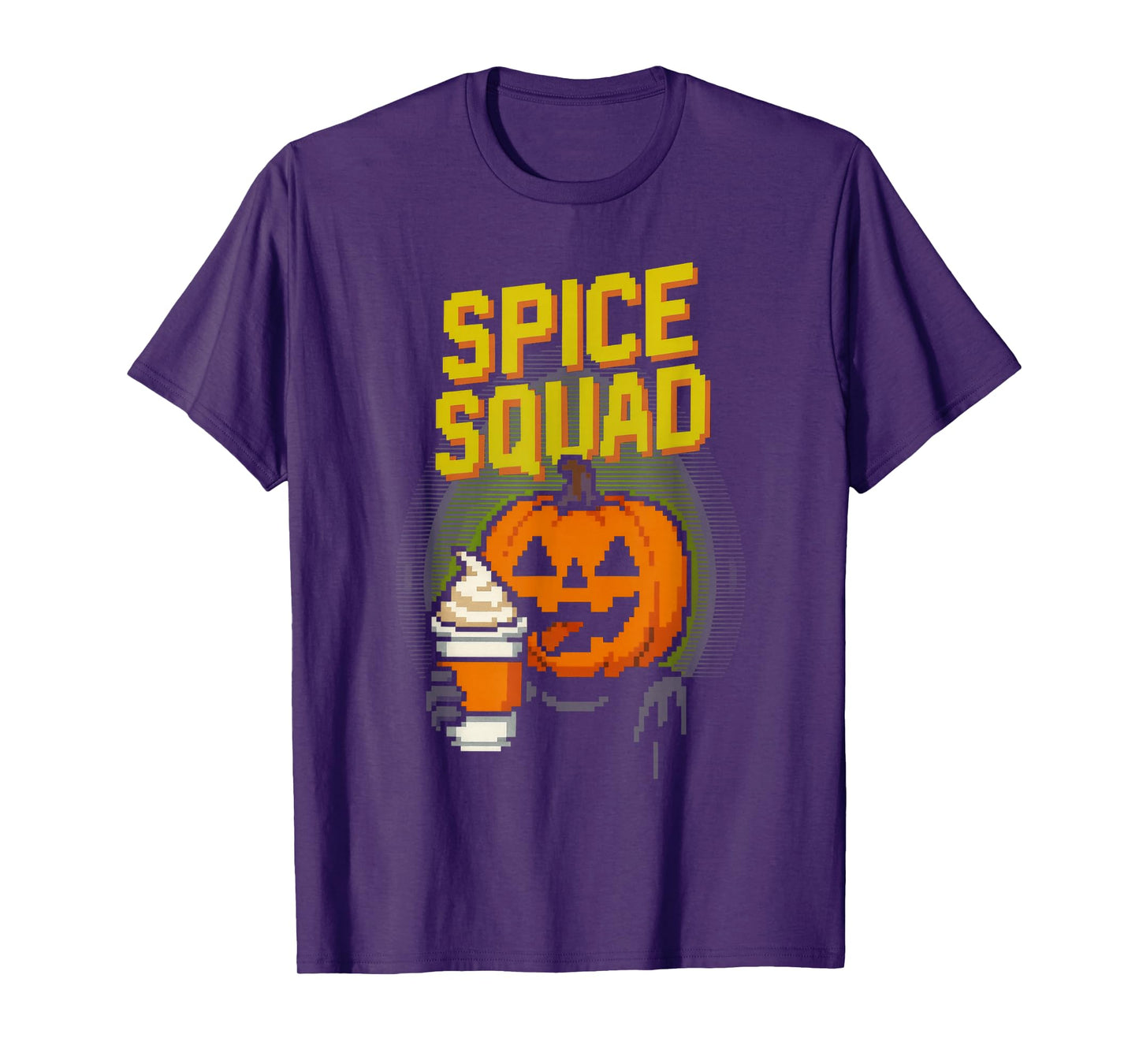Spice Squad Funny Pixel Art Jack O'Lantern Halloween T-Shirt