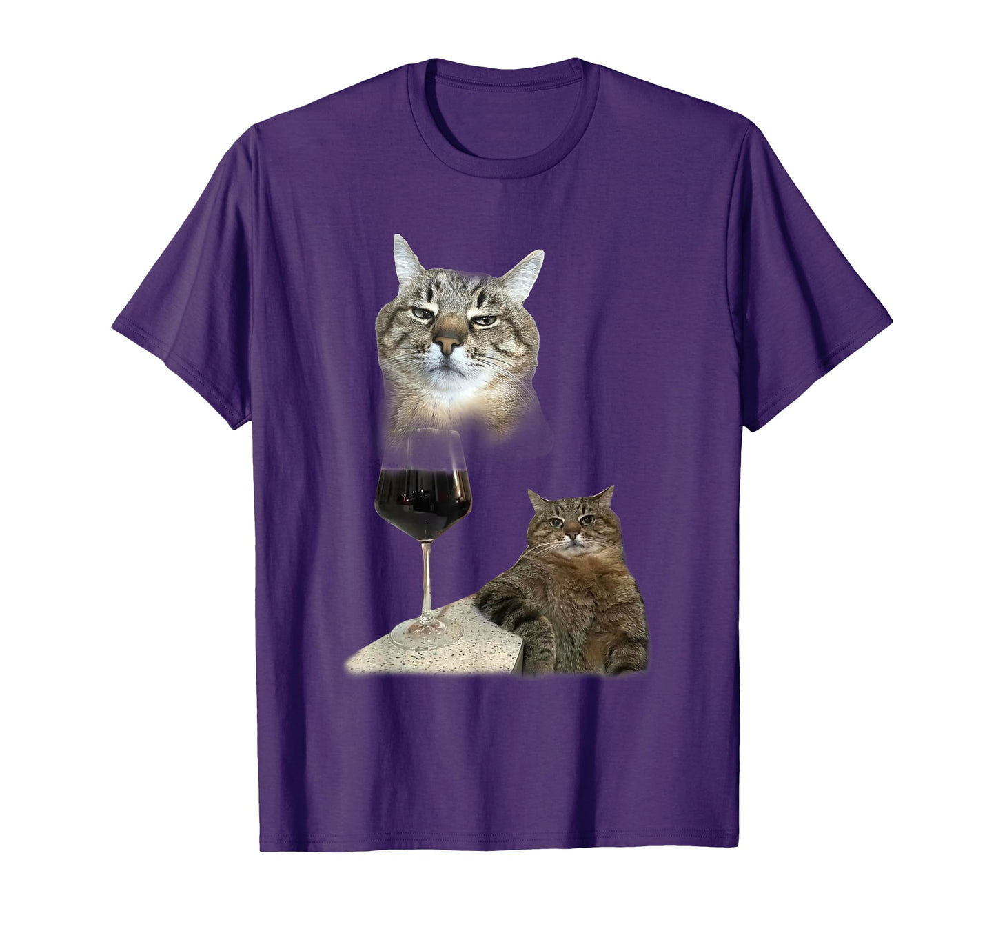 Funny Wine Cat Dank Meme Silly Cats Goofy Ahh Men Women T-Shirt
