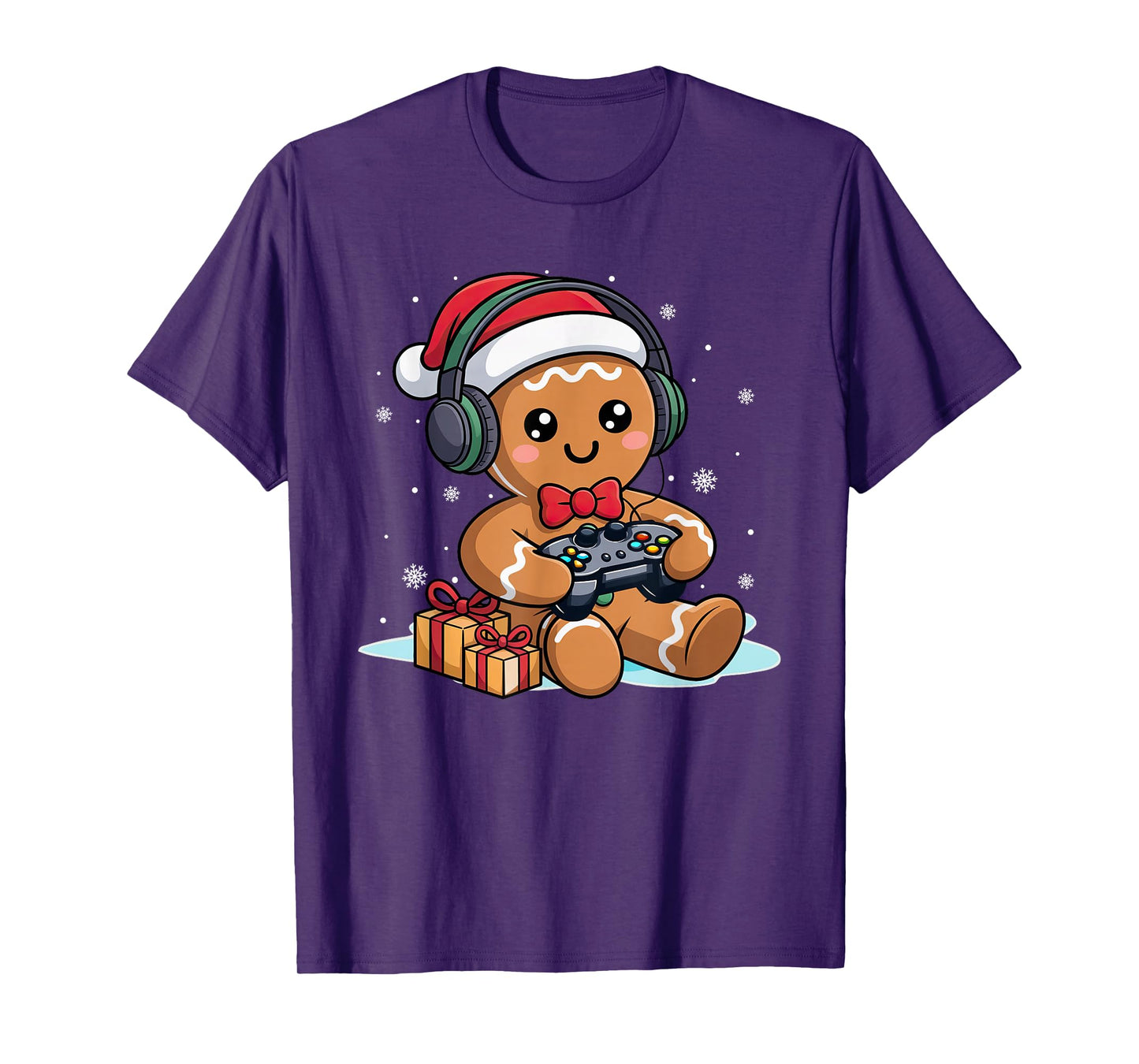 Funny Christmas Gamer Gingerbread Xmas Gaming Men Boys Kids T-Shirt
