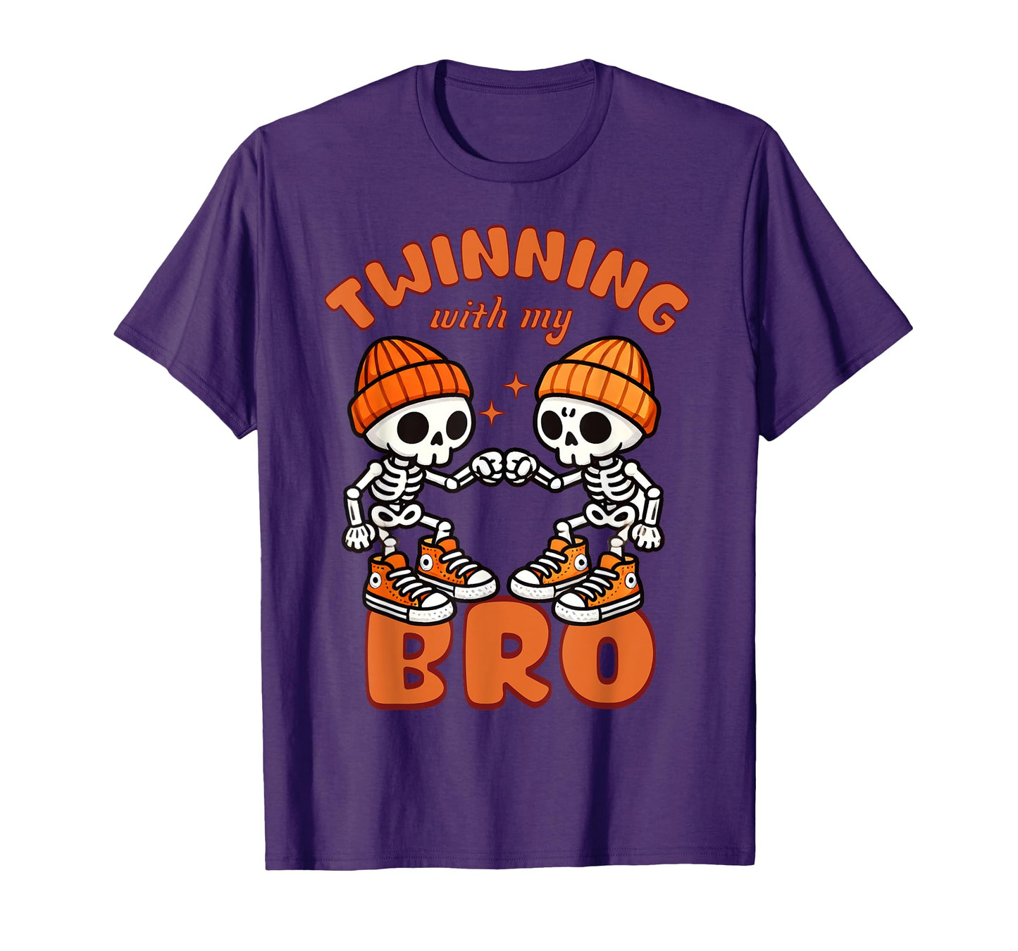 Twin Boys Twinning Halloween Best Friend Matching Skeleton T-Shirt