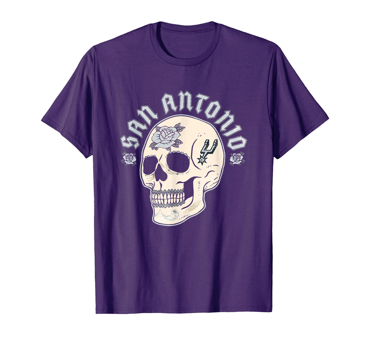 NBA San Antonio Spurs Halloween Floral Skull T-Shirt