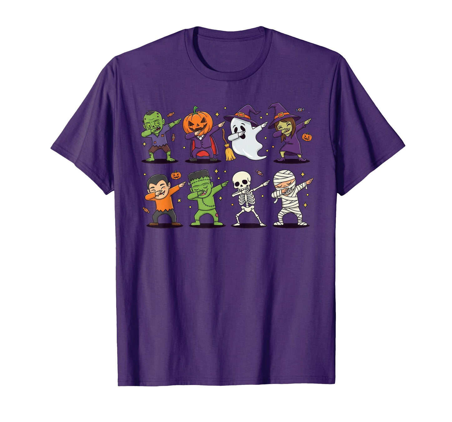 Funny Dabbing Halloween Scary Pumpkin Design T-Shirt