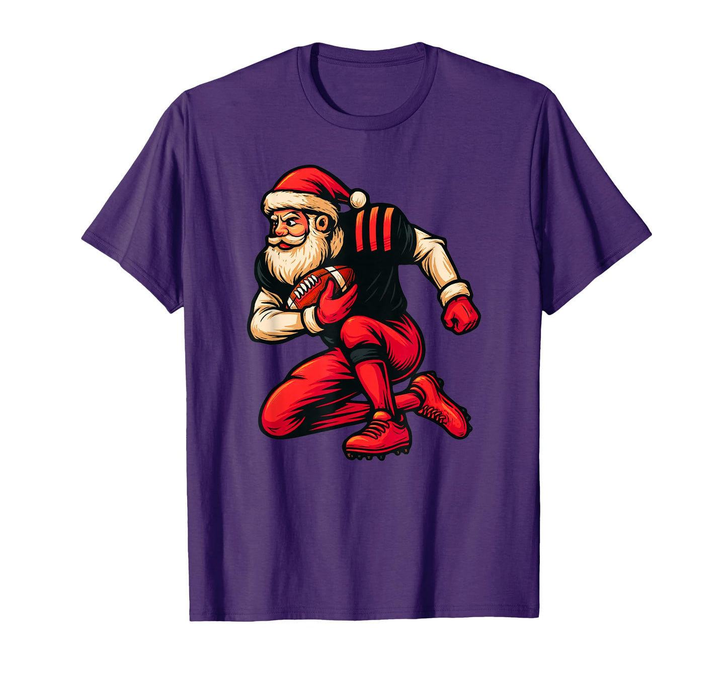 Santa Claus Playing American Football Xmas Holiday Christmas T-Shirt