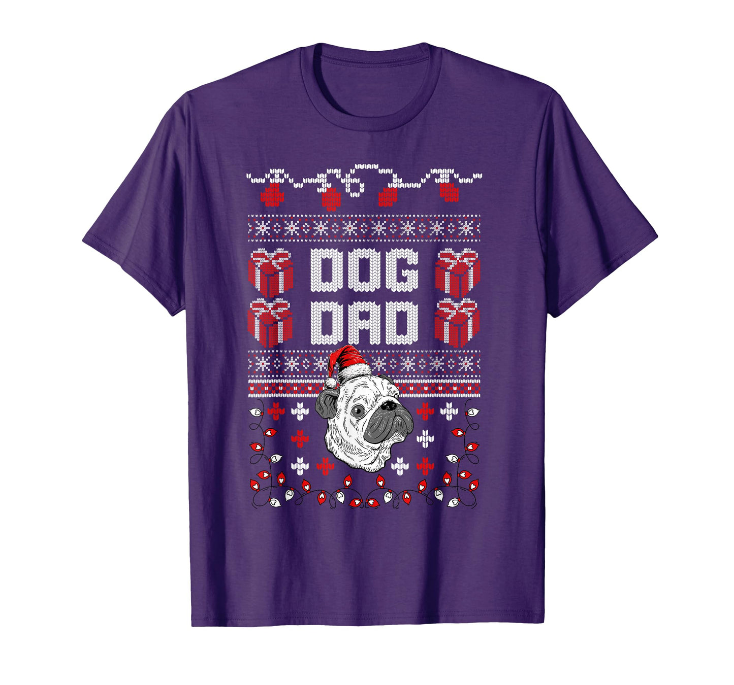Funny Christmas Dog Lover Pet Parent Ugly Christmas Pug T-Shirt