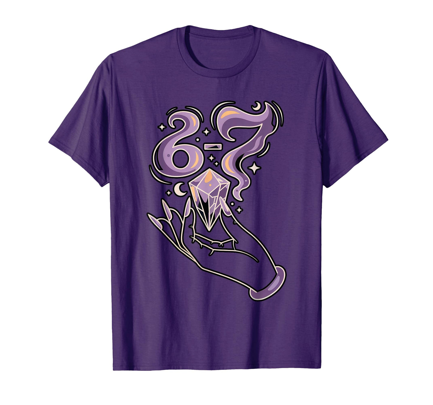 Haunted by 6-7 Smoke Girls Witch Hand Crystal Halloween T-Shirt