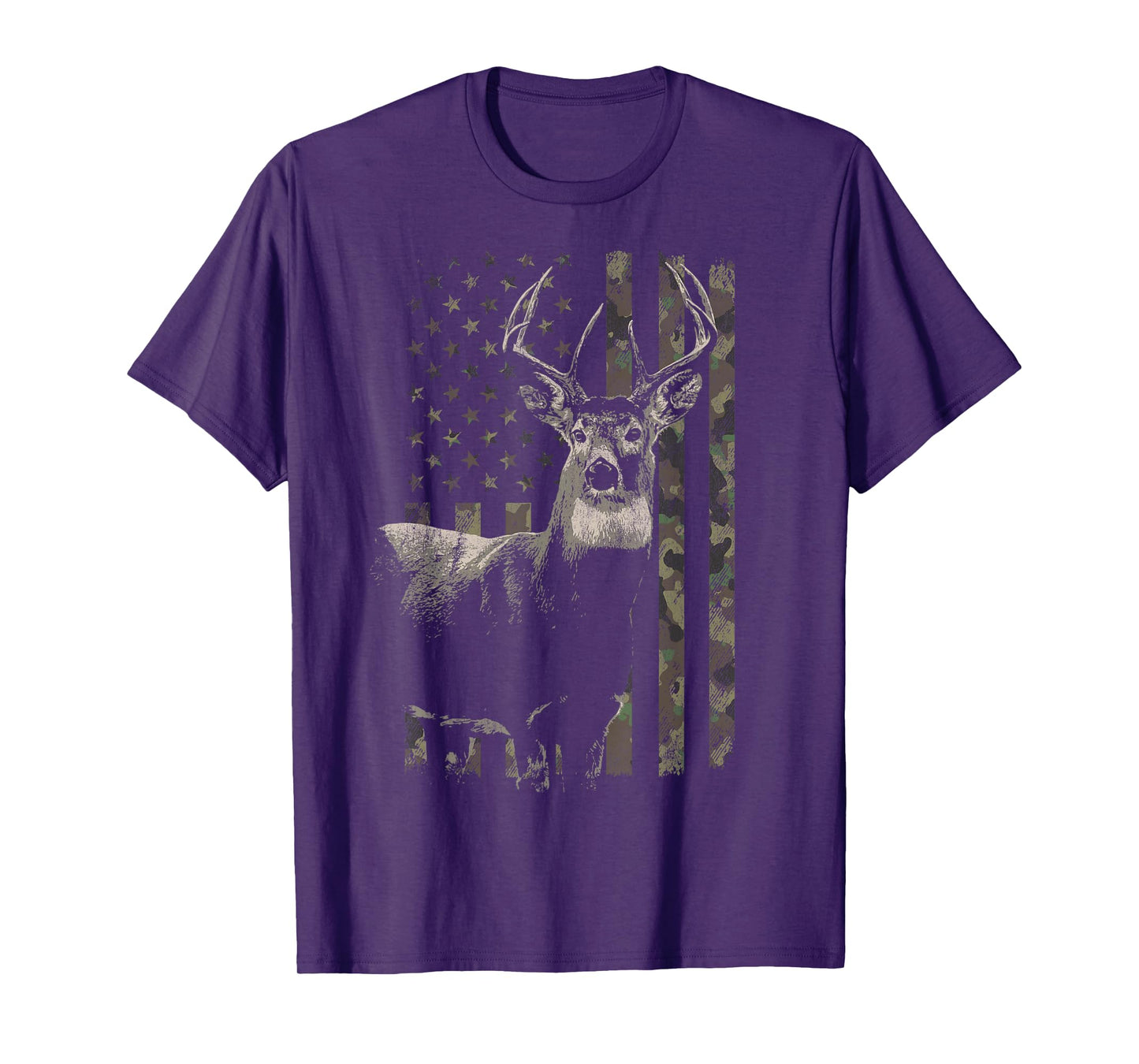 Hunting Camo American Flag Deer T-Shirt