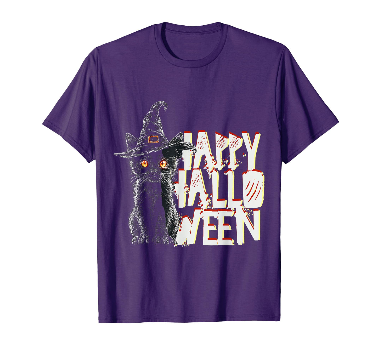 Happy Halloween Costume Cat Witch Animal Fun T-Shirt
