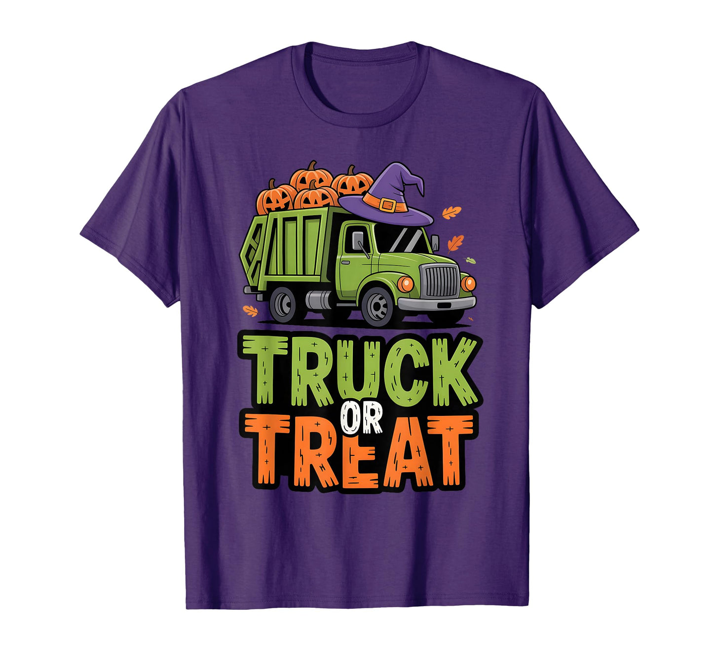 Kids Garbage Truck Pumpkins Toddler Baby Boys Halloween Kids T-Shirt