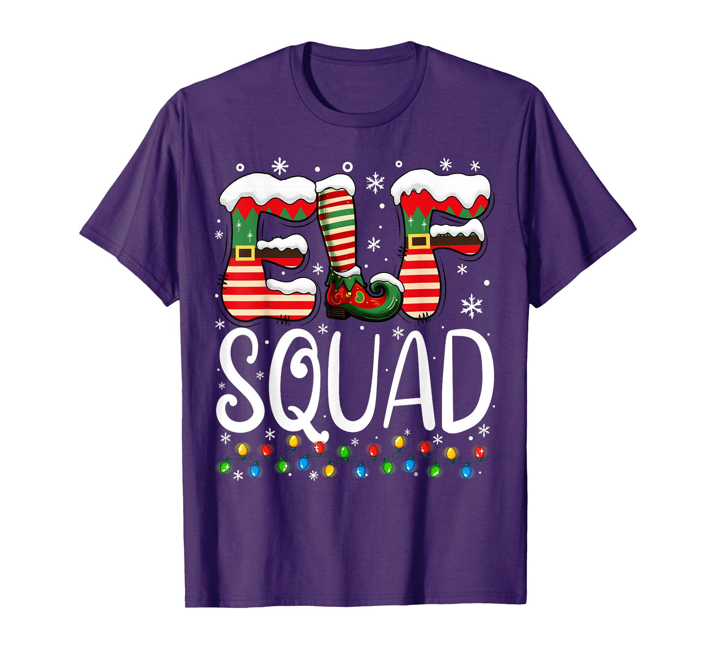 Elf Family Christmas Matching Pajamas Xmas Elf Squad T-Shirt