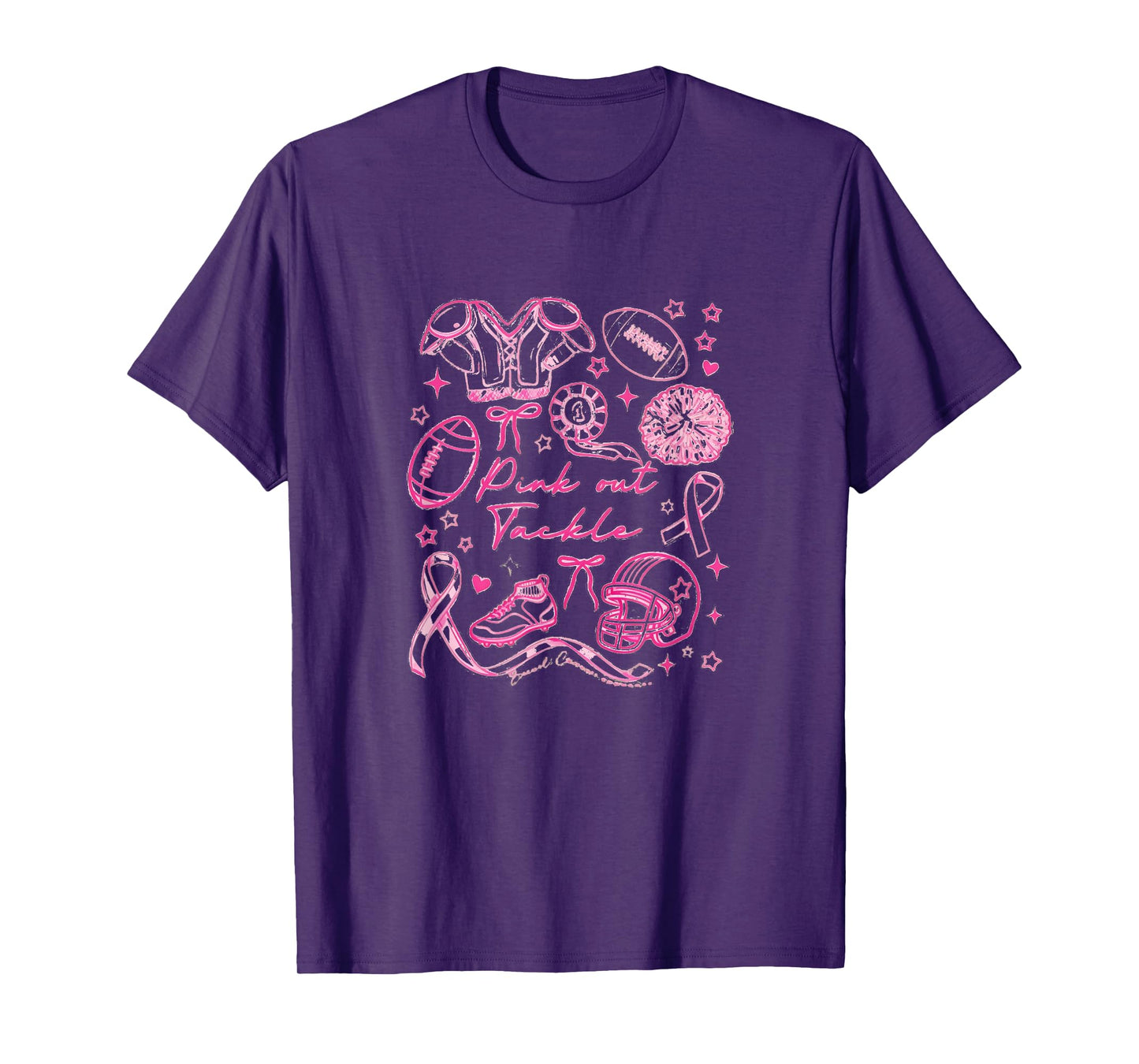 Pink Out Tackle Cancer Football, Breast Cancer Awareness Gam T-Shirt