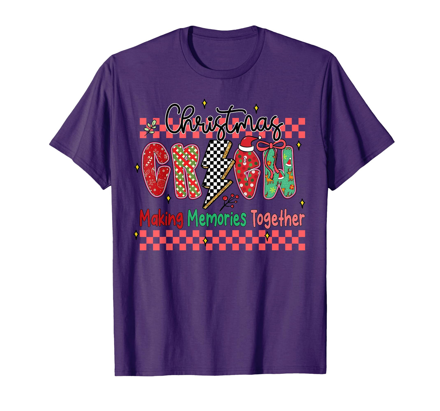 Christmas Crew Xmas Lights Family Matching Pajamas Holiday T-Shirt