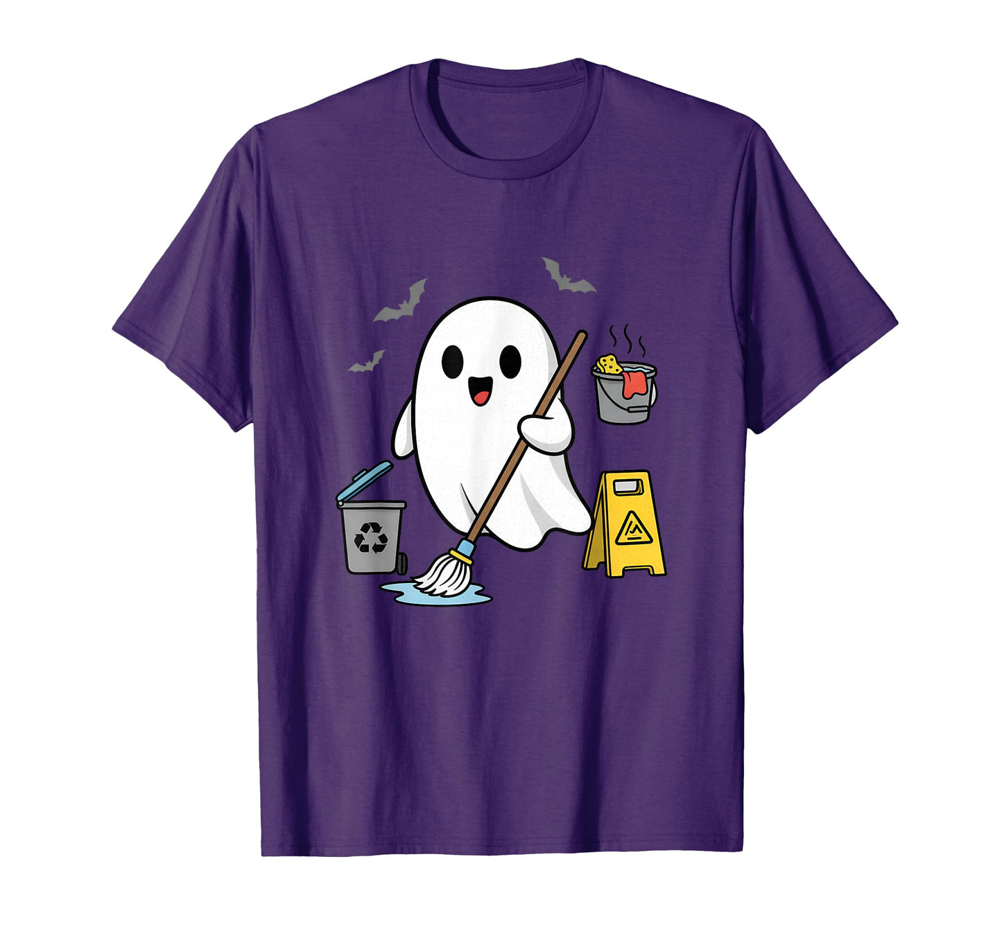 School Custodian Janitor Spooky Ghost Halloween Costume T-Shirt