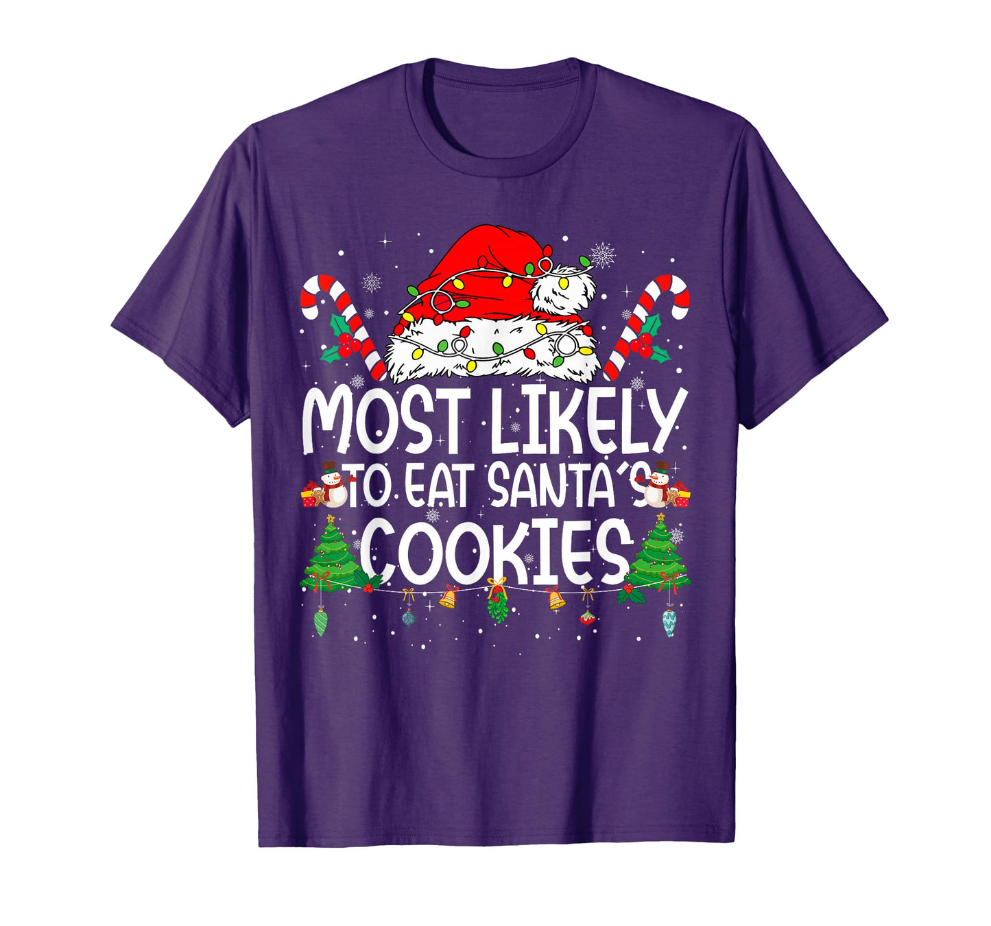 Family Matching Xmas Most Likely to Eat Santa's Cookies T-Shirt
