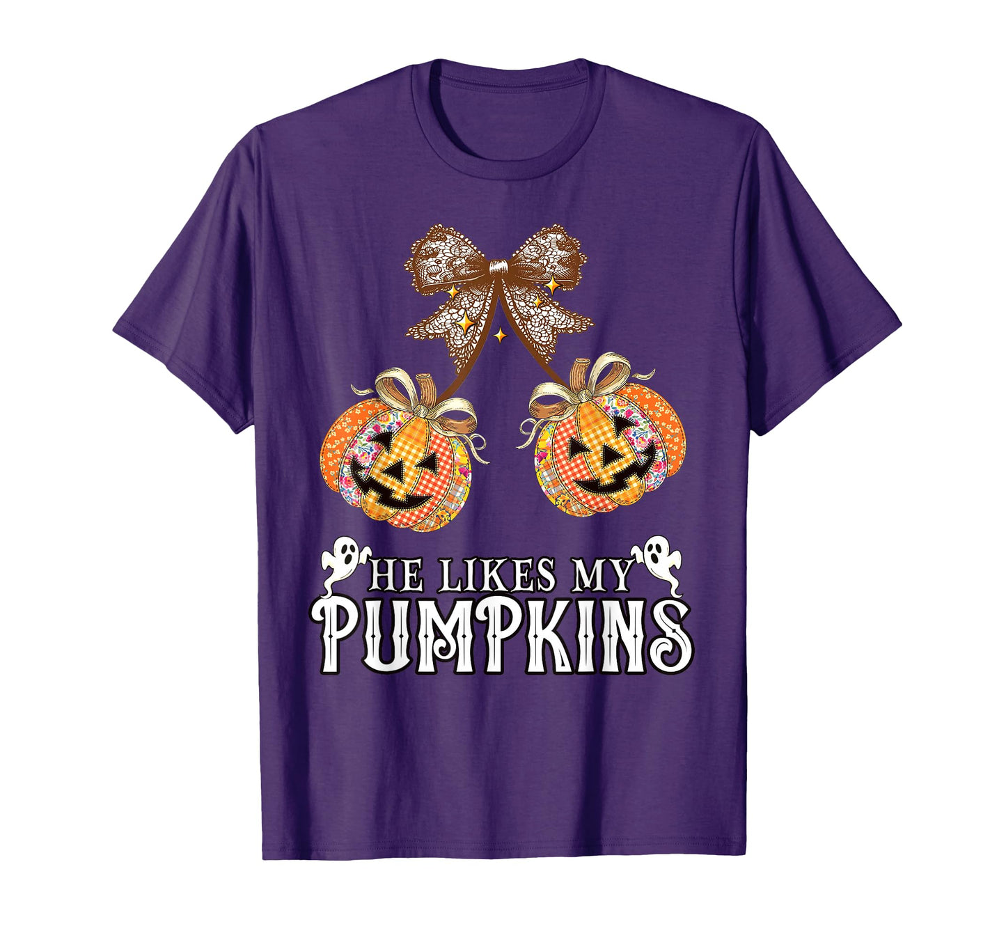 He Likes My Pumpkins I Like His Broomstick Couples Halloween T-Shirt