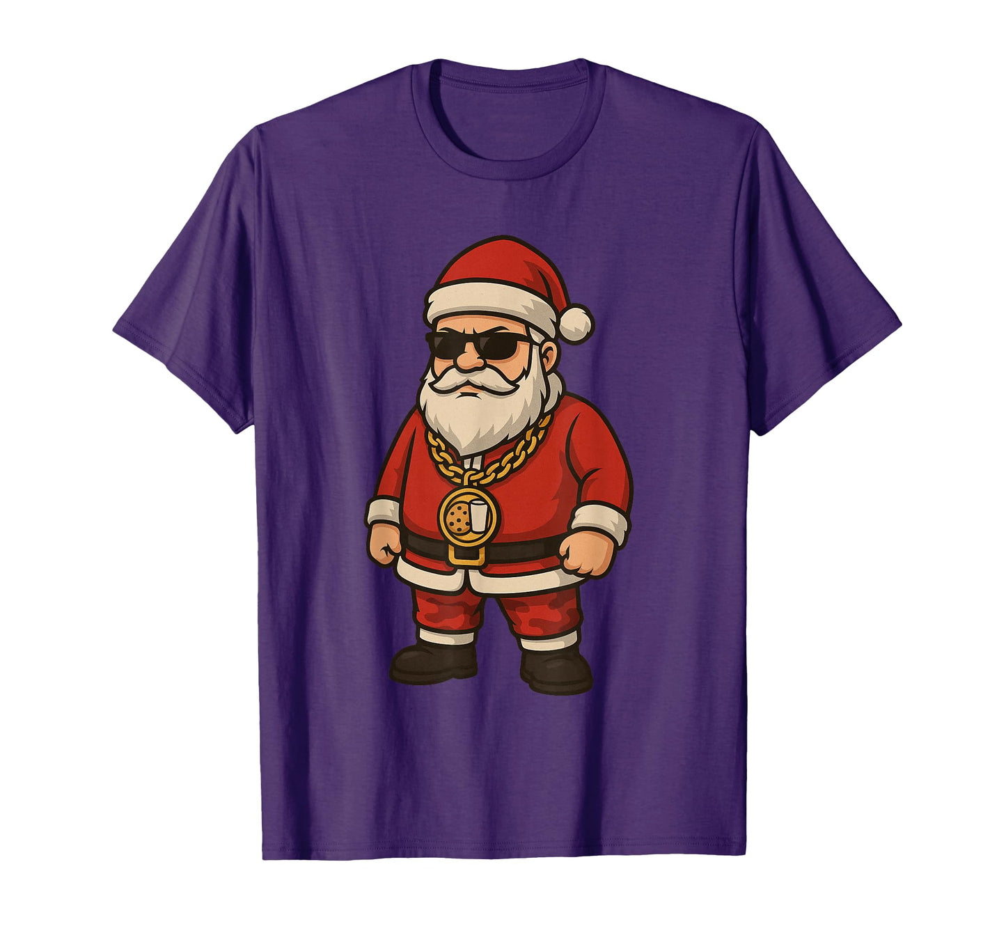 Funny Hip Hop Santa Gansta Streetwear Hustle Christmas Milk T-Shirt