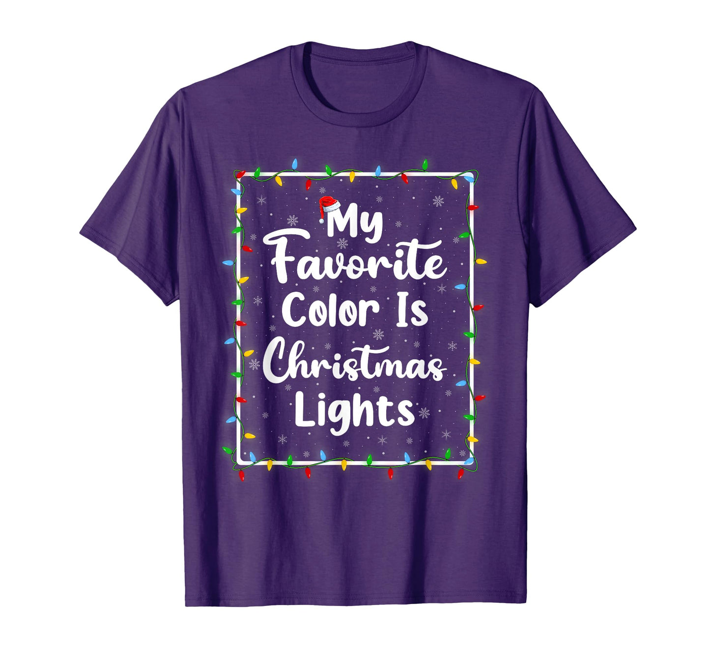 My Favorite Color is Christmas Lights Funny Xmas Holiday T-Shirt