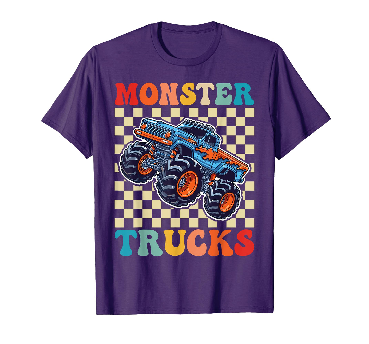 Monster Truck for Toddlers, Kids Monster Truck Retro Vintage T-Shirt