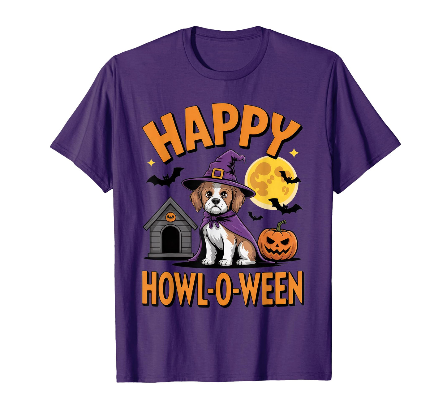 Happy Howl-O-Ween Dog Lovers Halloween Fun Costume Tee T-Shirt