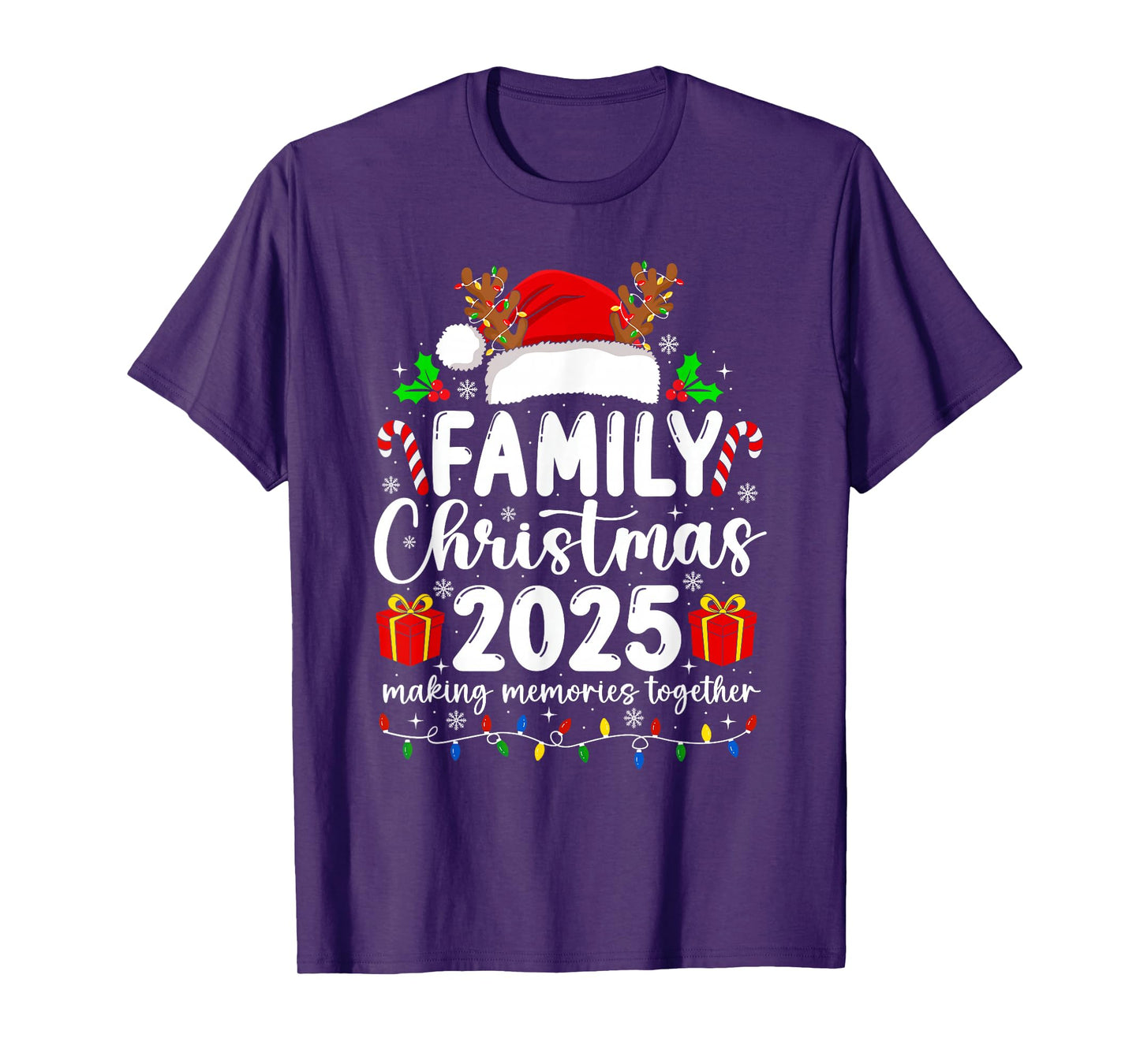 Family Christmas 2025 Matching Squad Santa Elf Funny Xmas T-Shirt