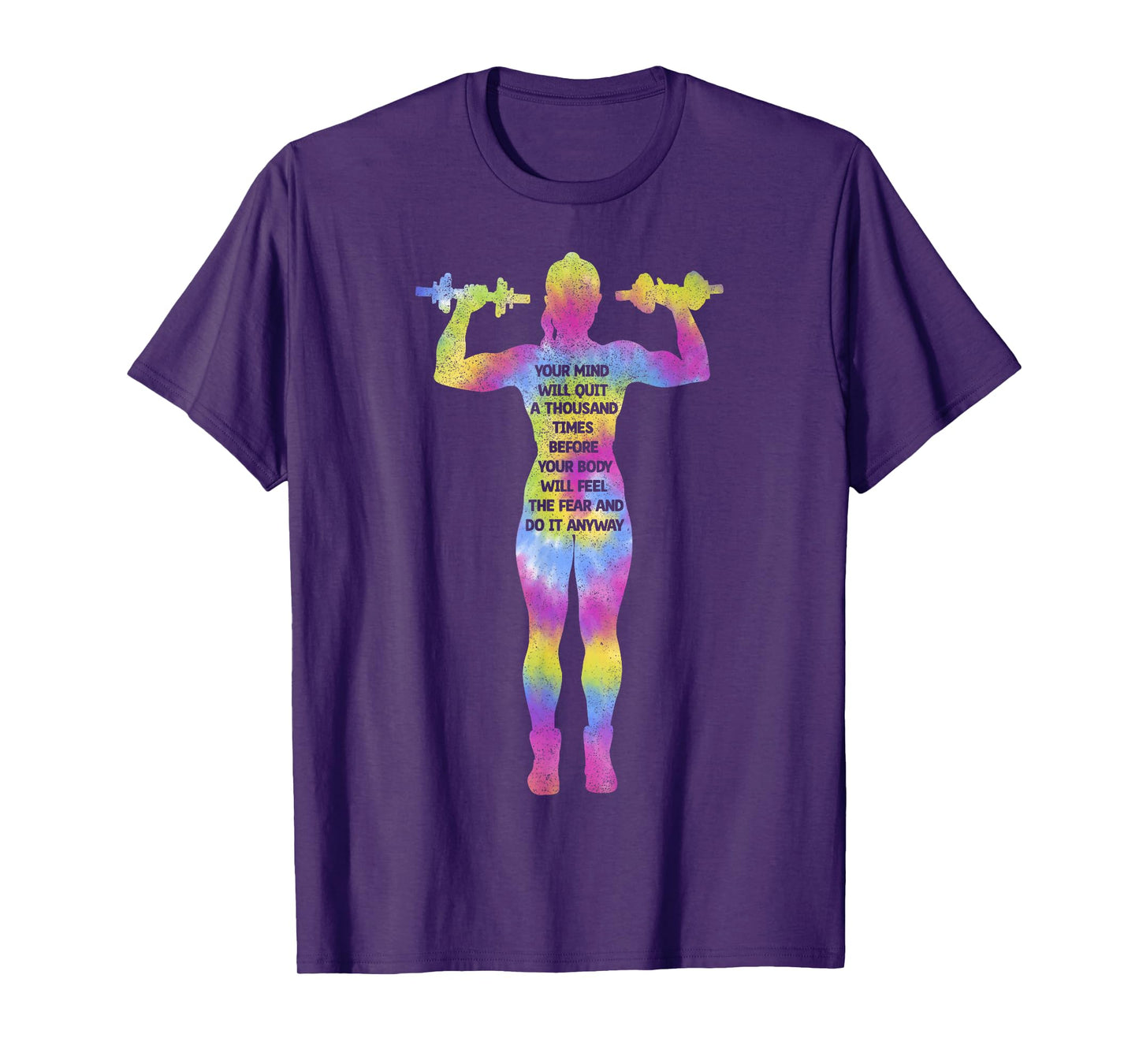 Motivating Fitness Woman Bodybuilding Gym Tie Dye Workout T-Shirt