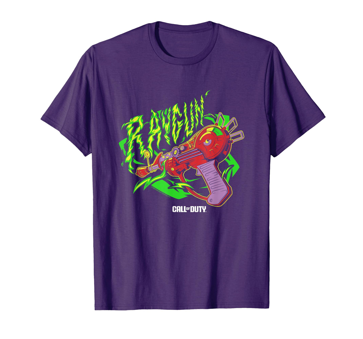 Call Of Duty Raygun Zombie Green Neon Big Chest Retro Logo T-Shirt