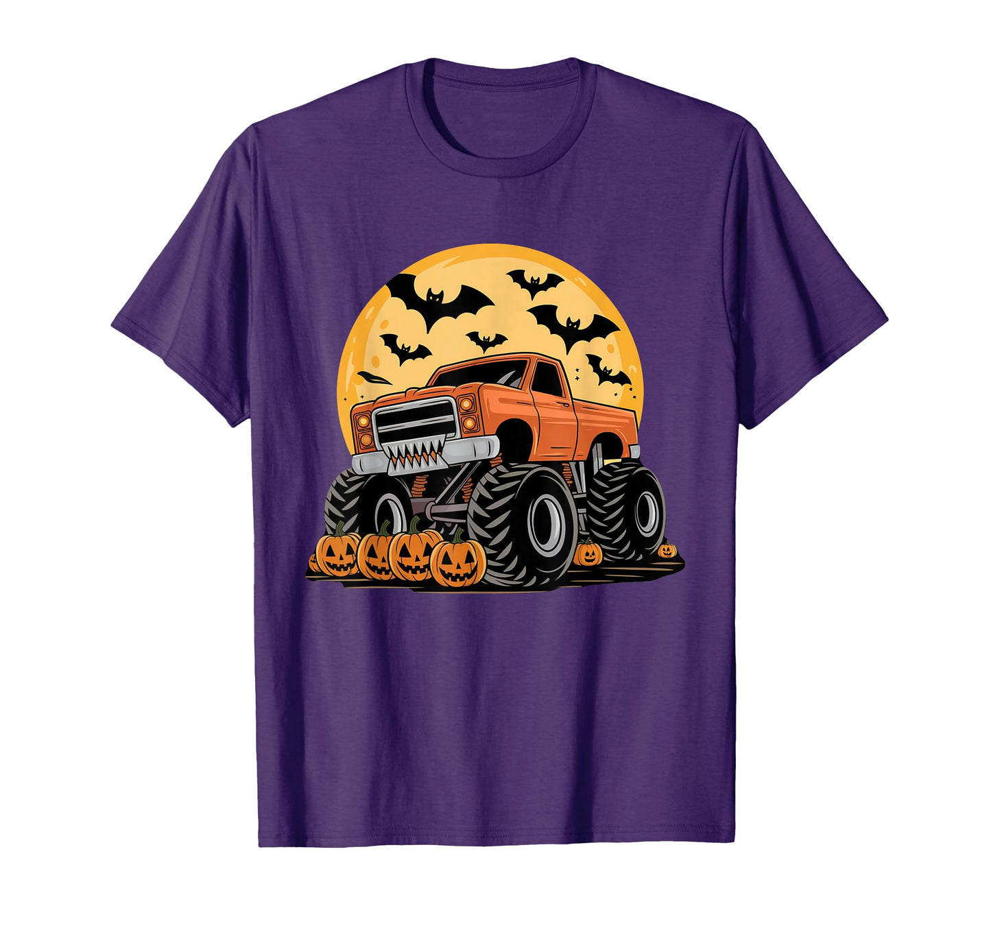 Halloween Shirts for Kids Boys Monster Truck Pumpkins T-Shirt