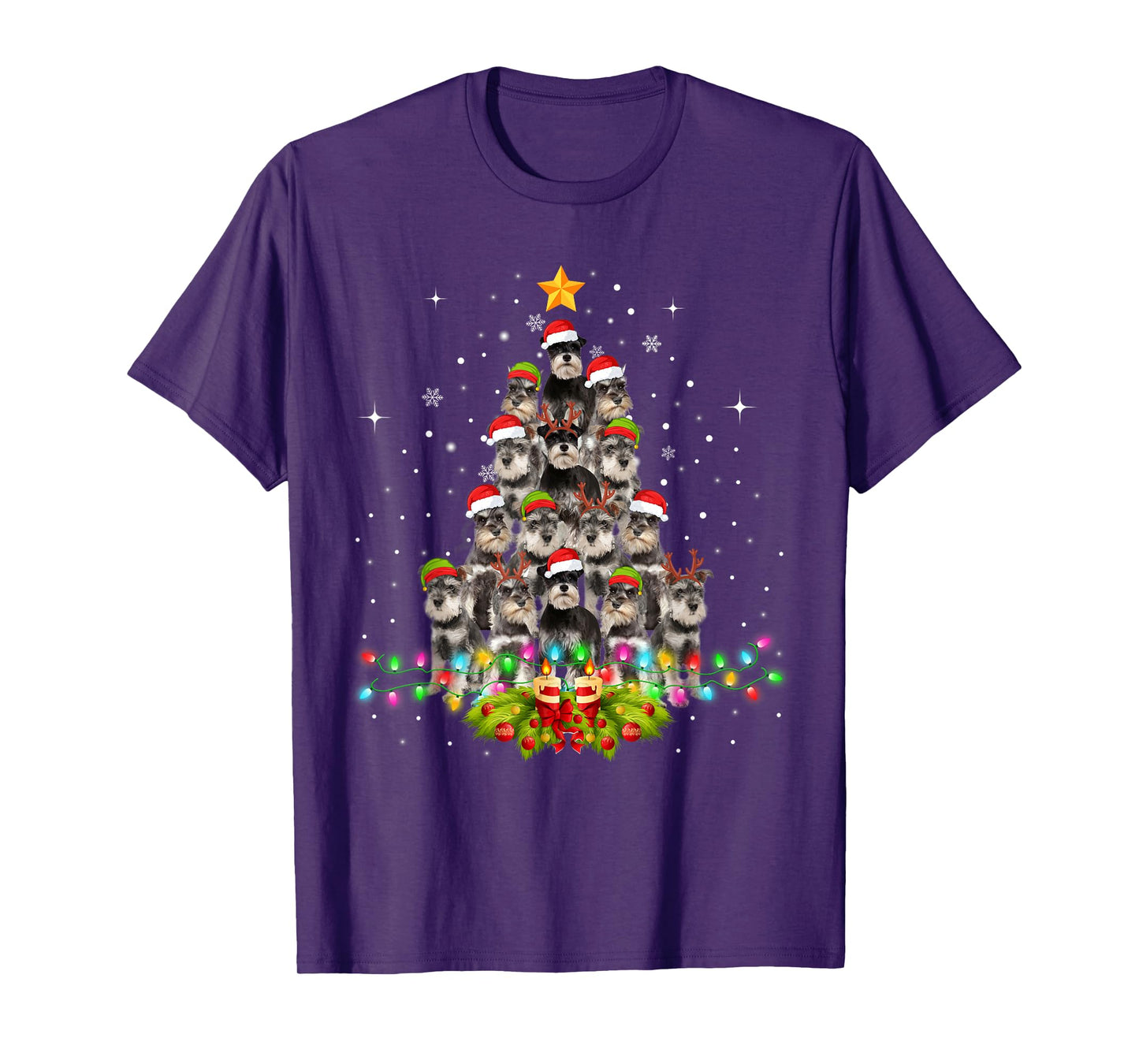 Schnauzer Dogs Tree Christmas Sweater Xmas Pet Animal Dog T-Shirt for Men Women Kids