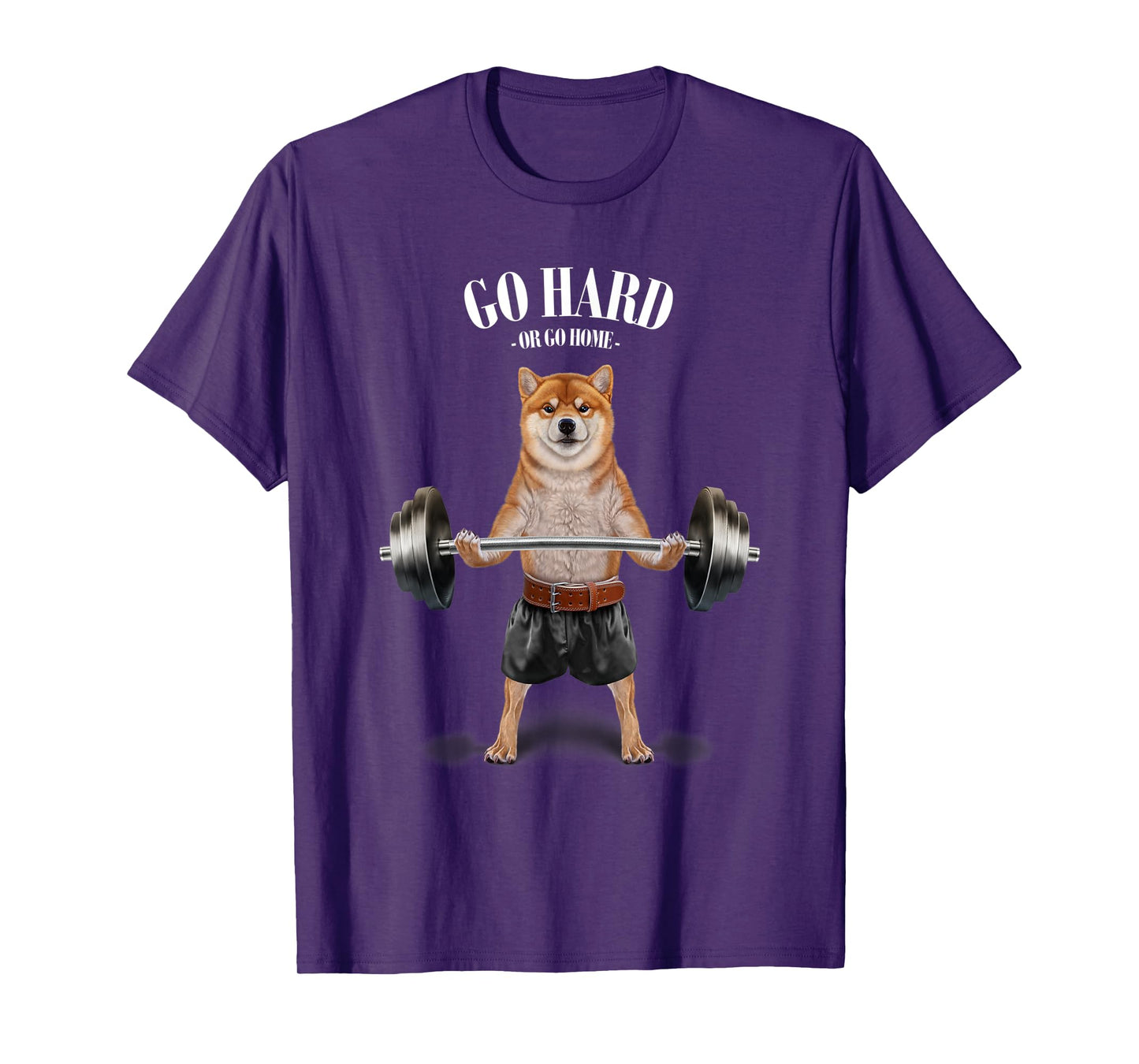 Shiba Inu Dog Weightlifting in Fitness Gym T-Shirt