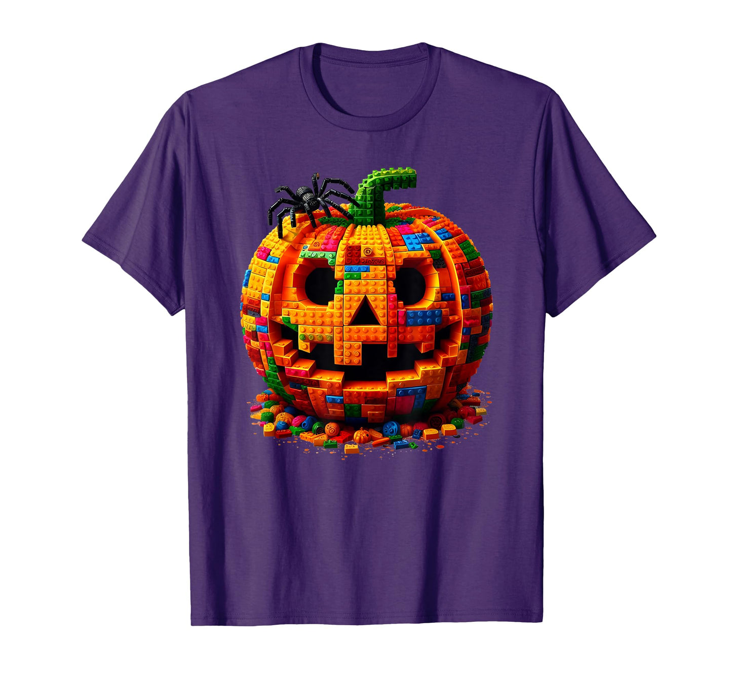 Halloween Master Builder Pumpkin Kids Building Blocks Bricks T-Shirt
