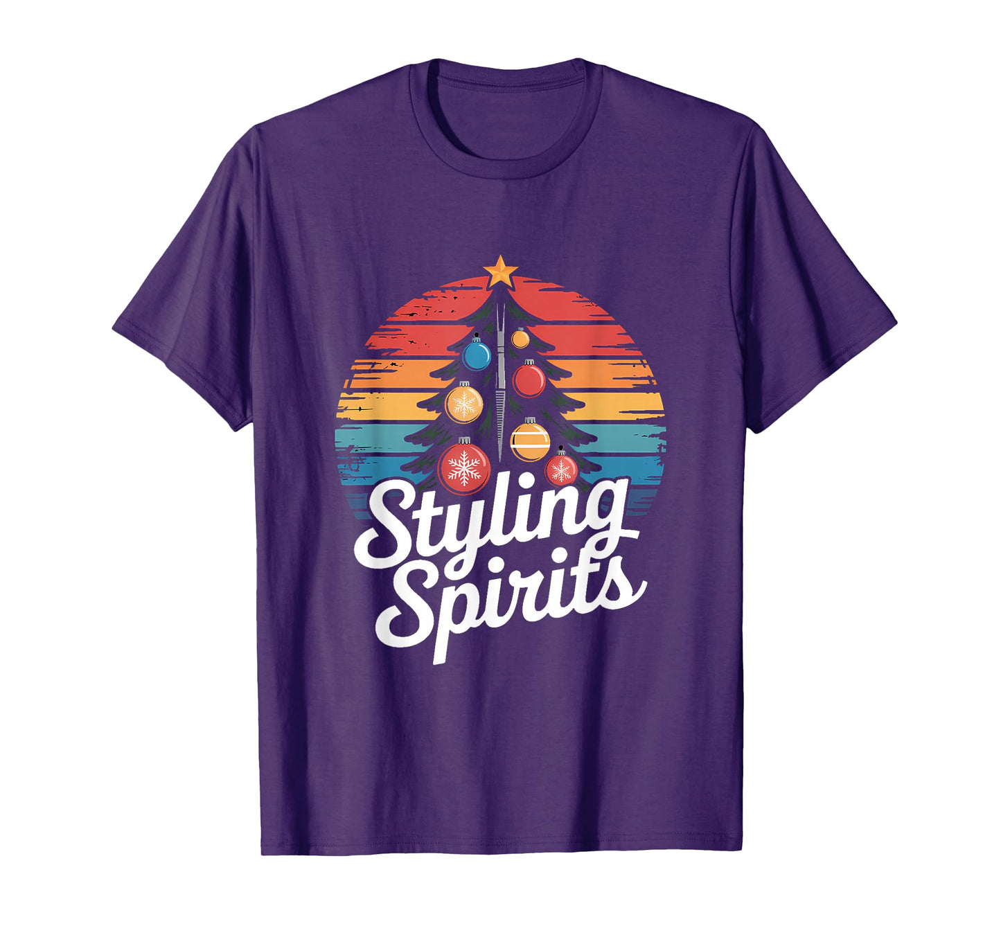 Witch Hairdresser Styling Spirits Retro Christmas T-Shirt