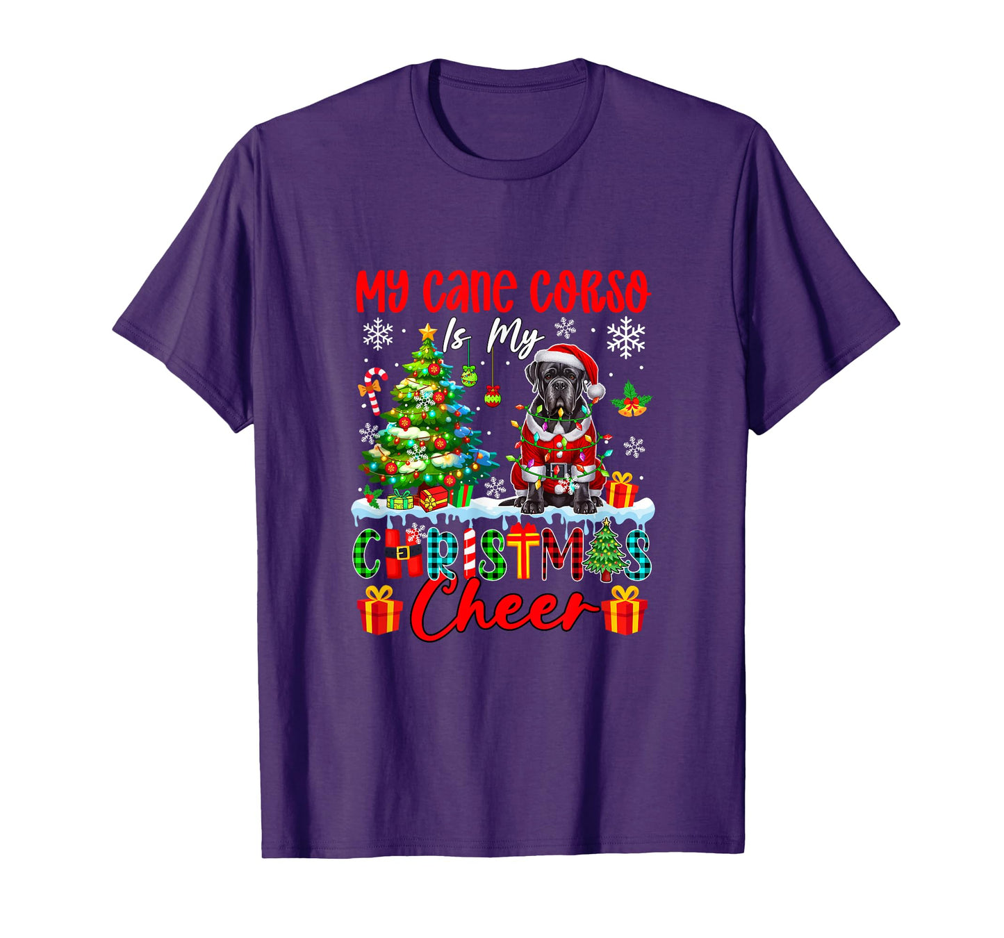 My Cane Corso is My Xmas Cheer Funny Santa Dog Owner Kids T-Shirt