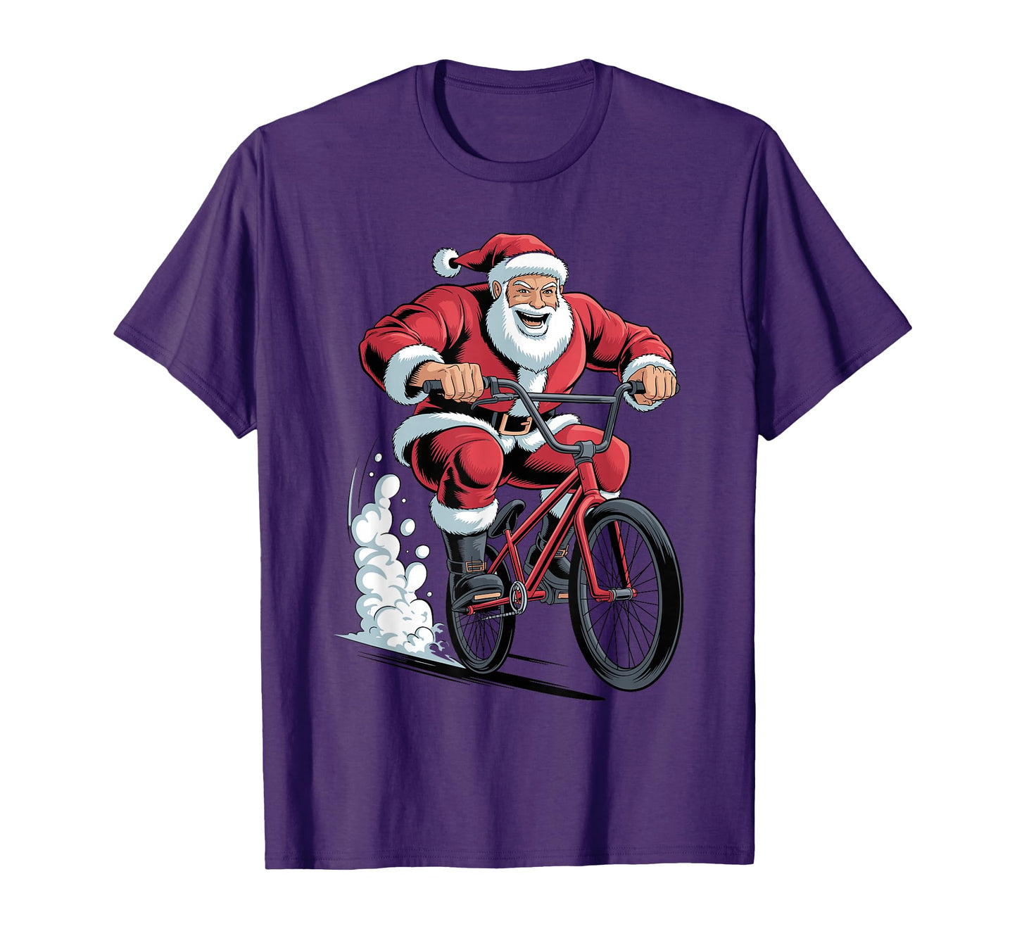 Santa Riding BMX Lover Funny Holiday Christmas Xmas Pajama T-Shirt
