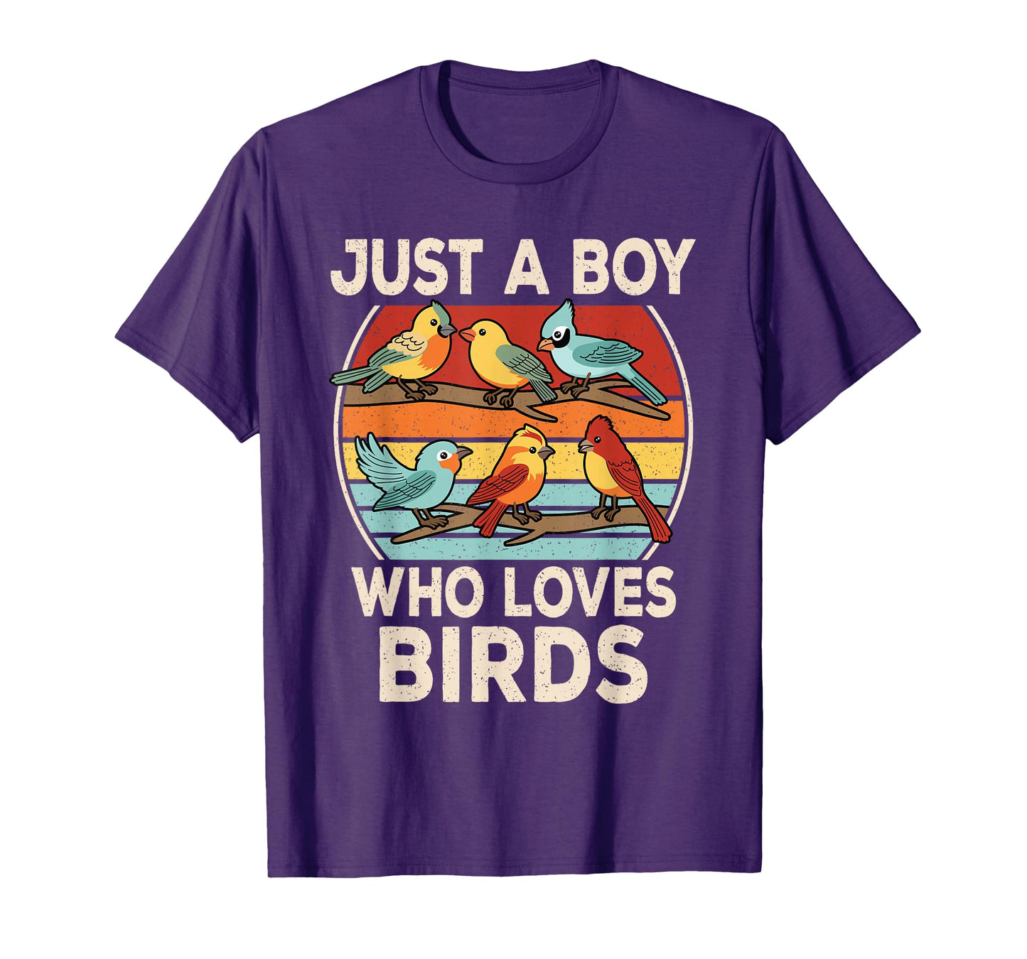Just A Boy Who Loves Birds Birding Bird Watching Boys Kids T-Shirt