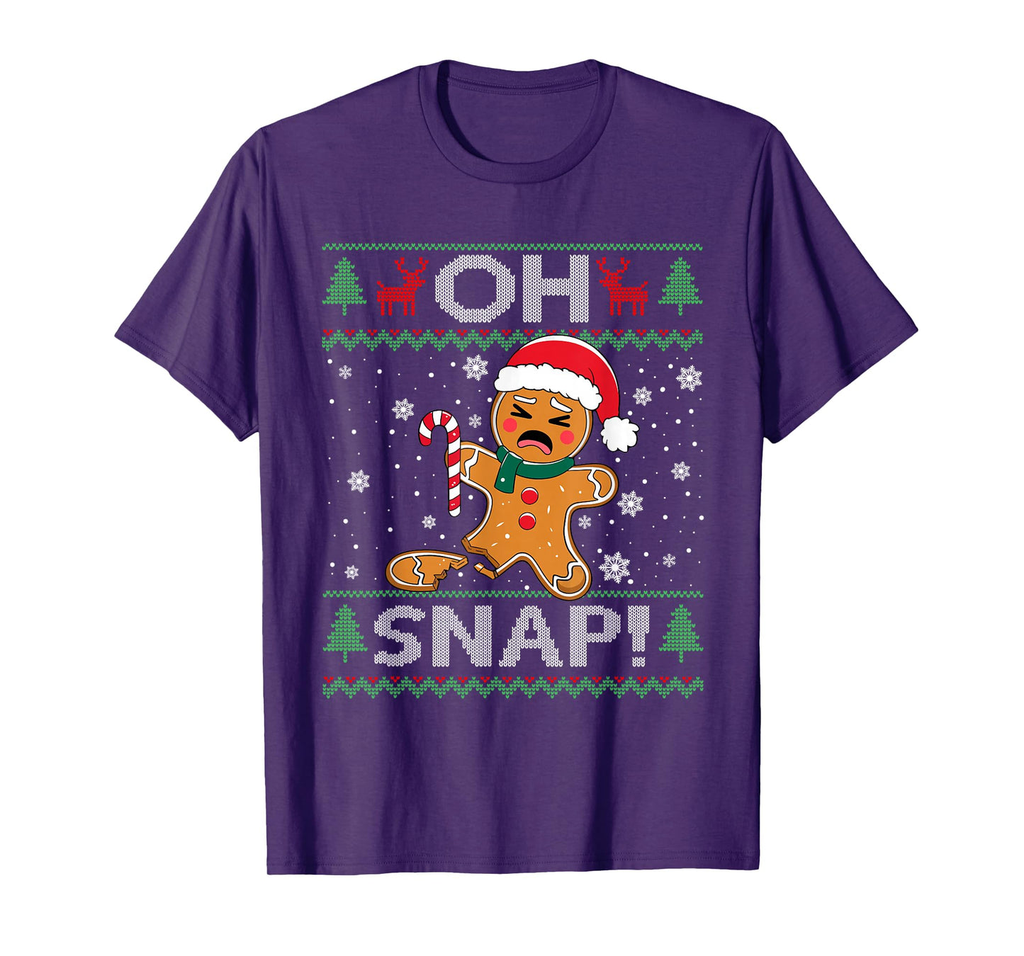 Oh Snap Gingerbread Man Cookie Baking Christmas Ugly Xmas T-Shirt