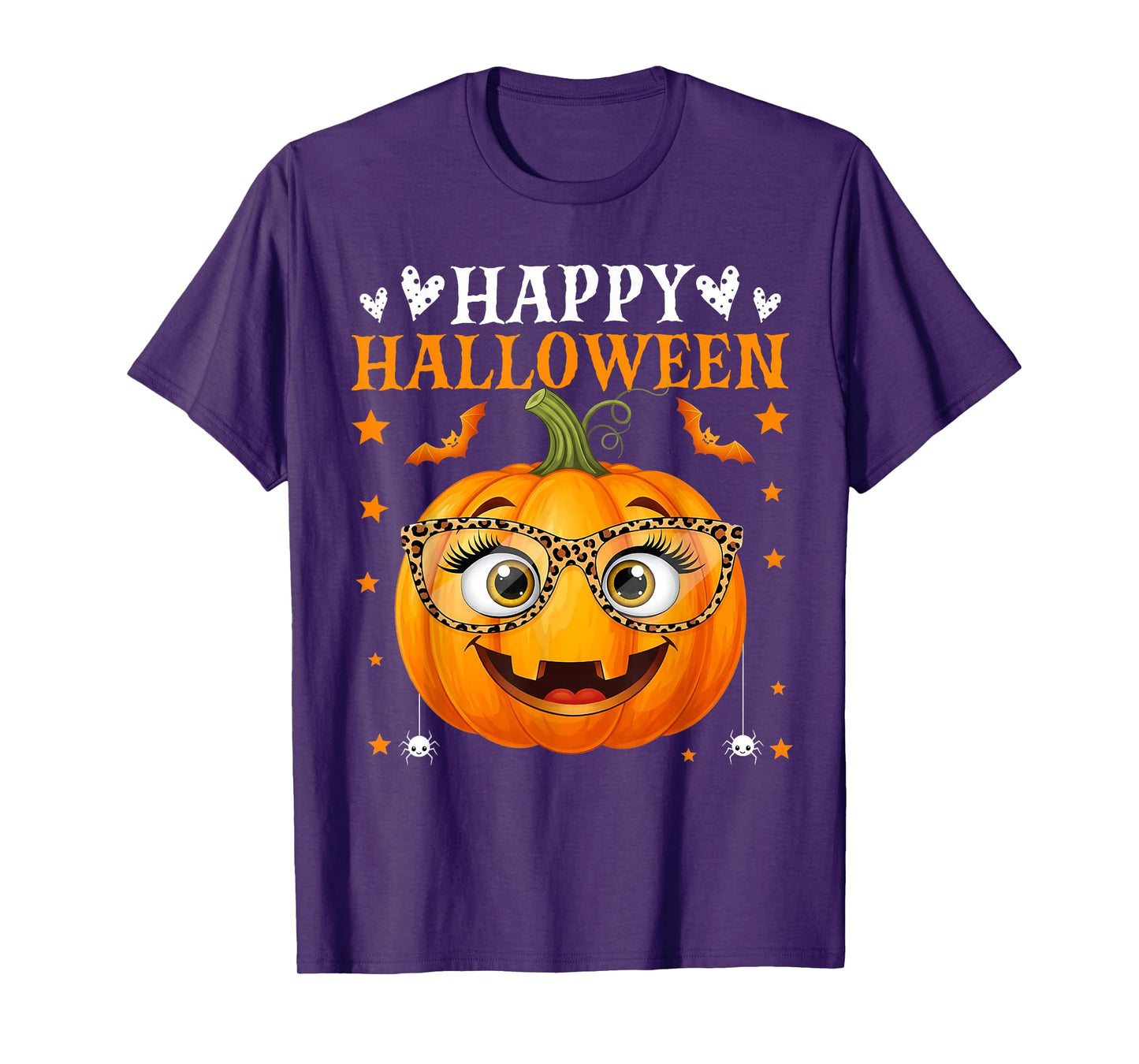 Happy Halloween Costume Funny Pumpkin Women Girls T-Shirt