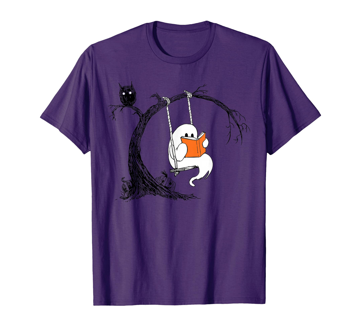 Halloween Ghost Swing Reading Vintage Costume Women Kids Men T-Shirt
