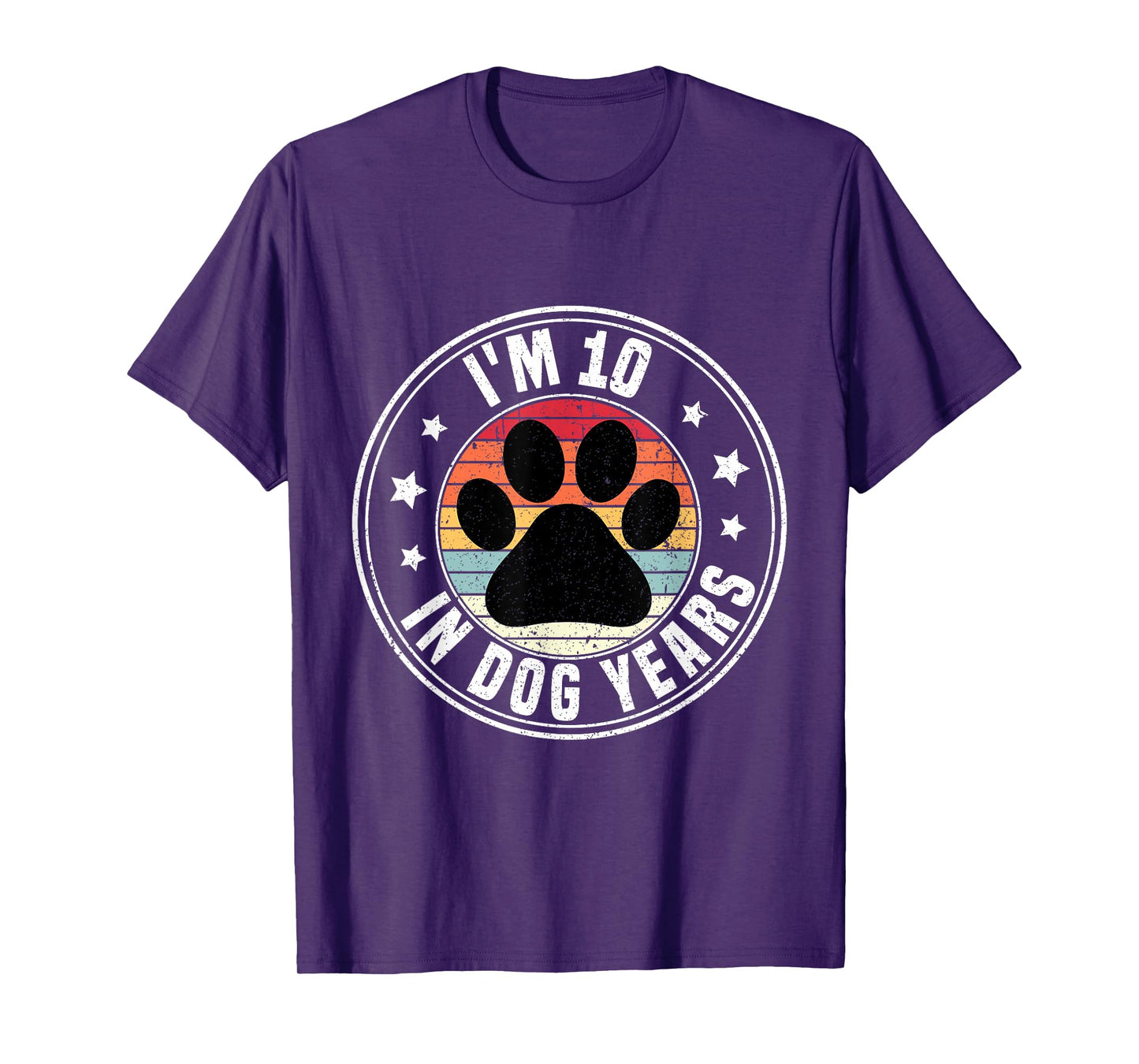 I'm 10 in Dog Years Funny 70th Birthday Dog Lover Vintage T-Shirt