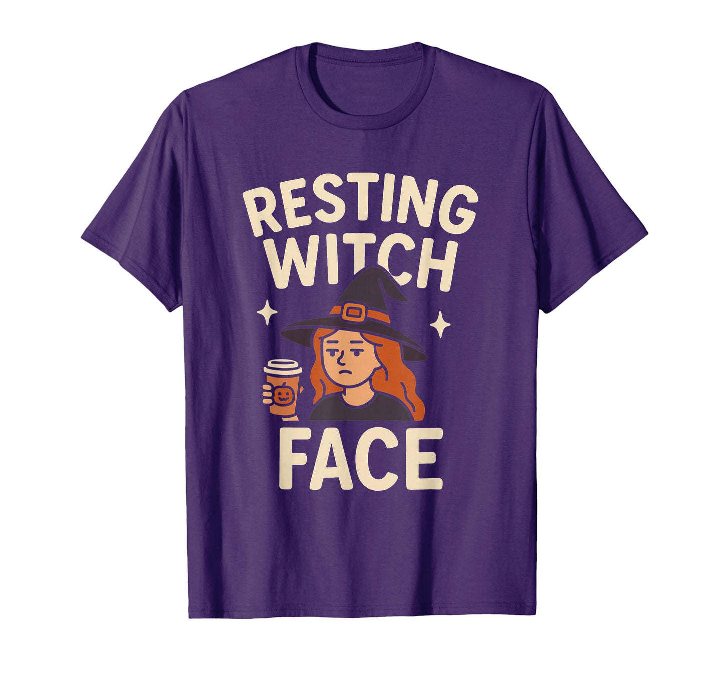 Resting Witch Face – Funny Witch Coffee Halloween Design T-Shirt