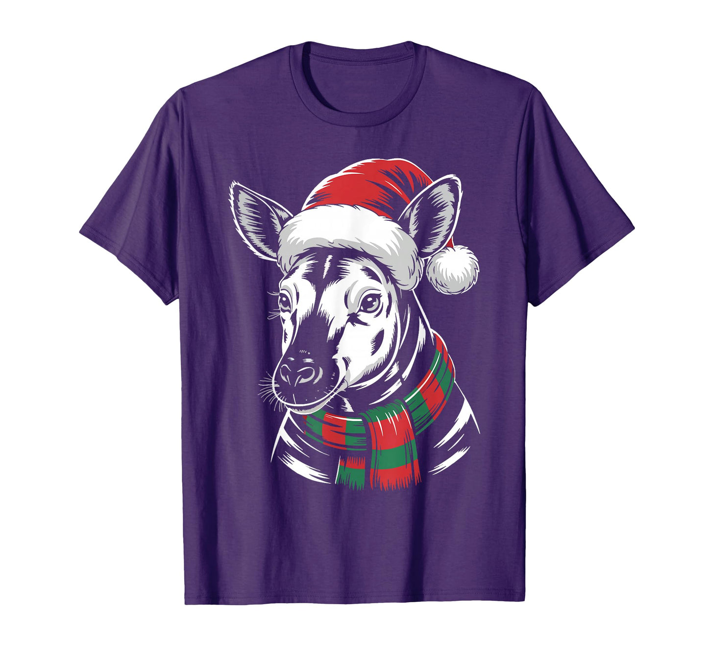 Okapi Xmas Santa Hat Scarf Christmas Costume T-Shirt