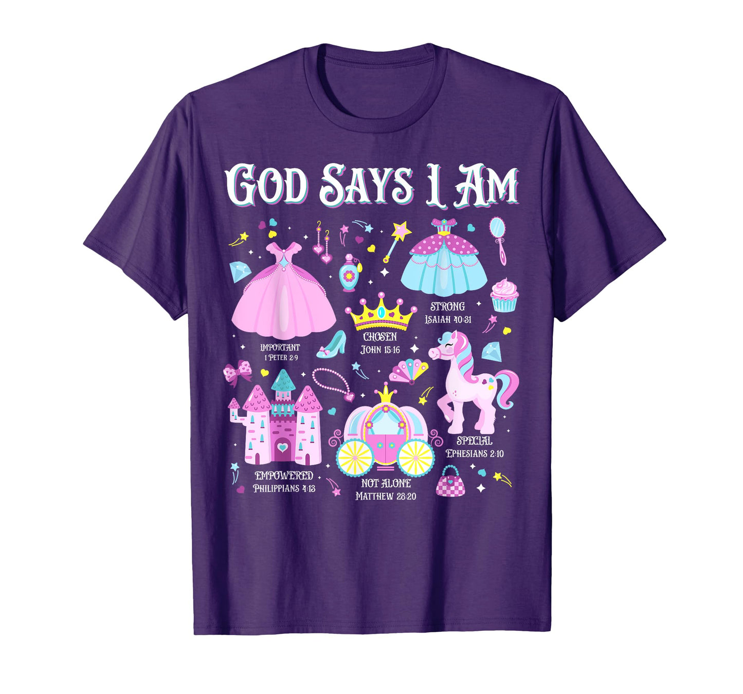 God Says I Am Princess Christian Cute Bible Readers Girl T-Shirt