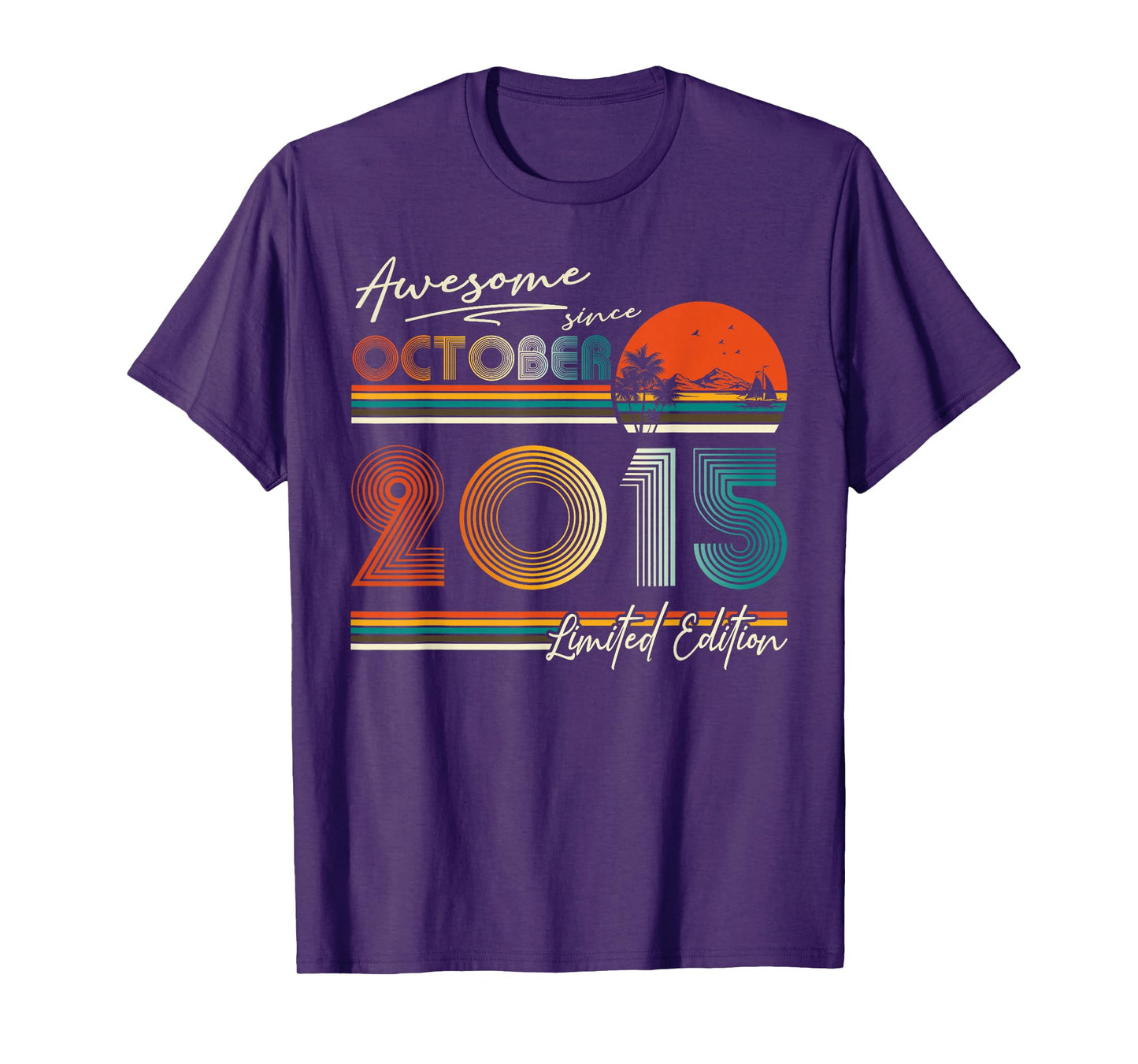 Awesome Since October 2015 Vintage Boys Girls 10th Birthday T-Shirt